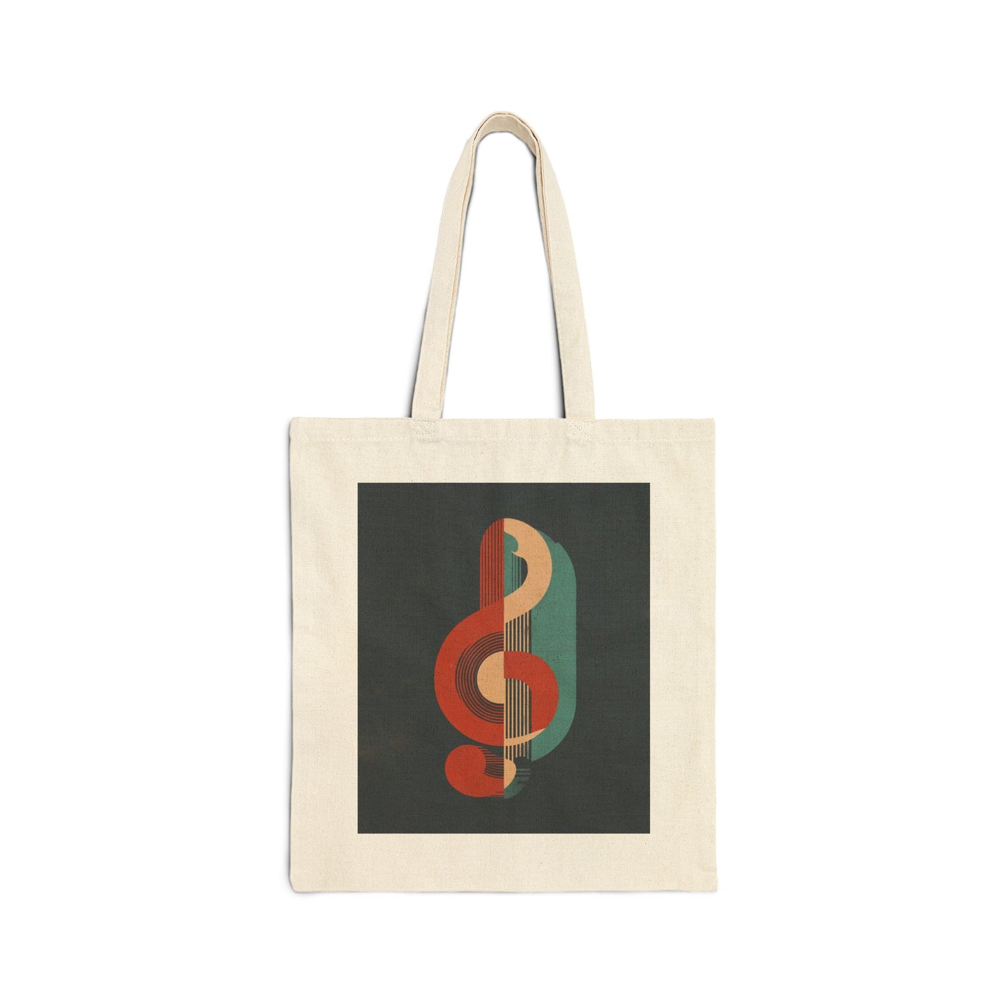 Retro Music Canvas Tote Bag | Eco-Friendly, Reusable, Music Lover Gift, Concert Accessory, Perfect for Everyday Use, Treble Clef