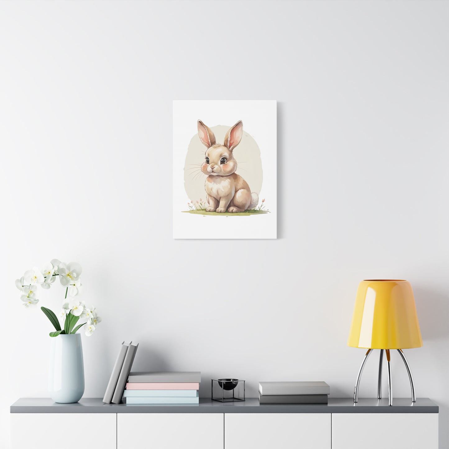Cute Bunny Canvas Art Print, Nursery Decor, Child's Room Artwork, Animal Wall Art, Easter Decoration, Gift Idea - Free Shipping