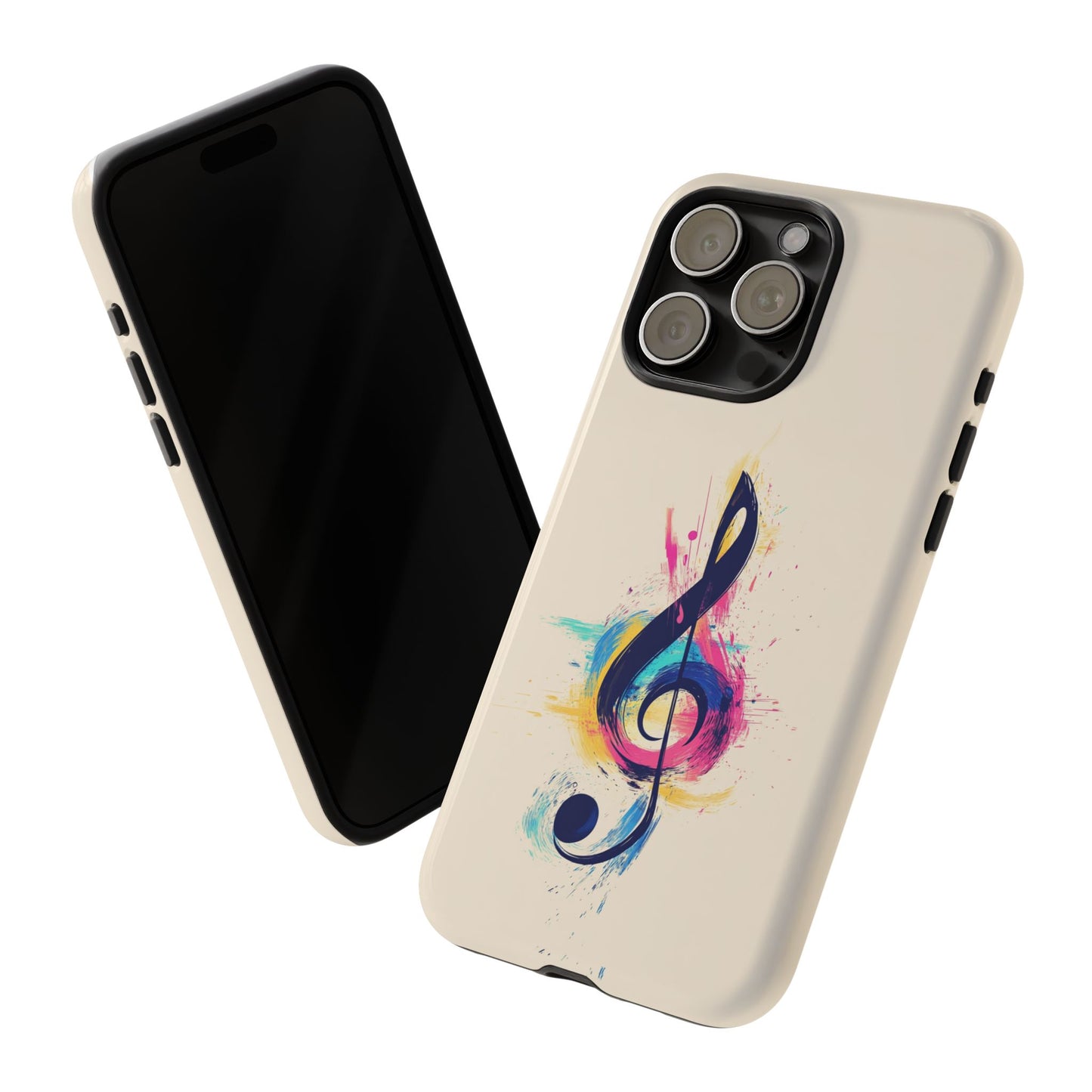 Colorful Music Theme Phone Case, Artistic Phone Cover for Music Lovers, Unique Gift for Musicians, Vibrant Smartphone Case, Eclectic Style