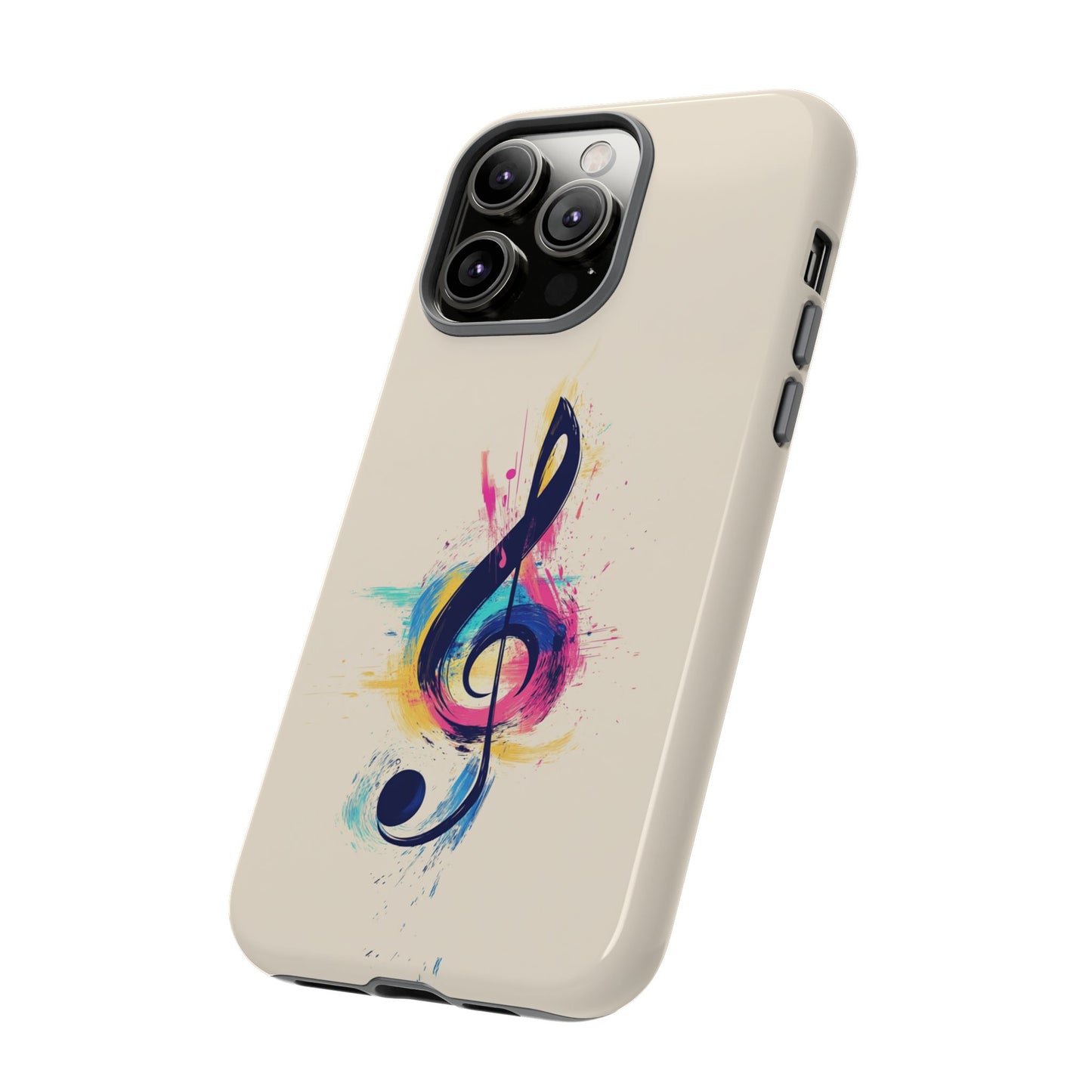 Colorful Music Theme Phone Case, Artistic Phone Cover for Music Lovers, Unique Gift for Musicians, Vibrant Smartphone Case, Eclectic Style