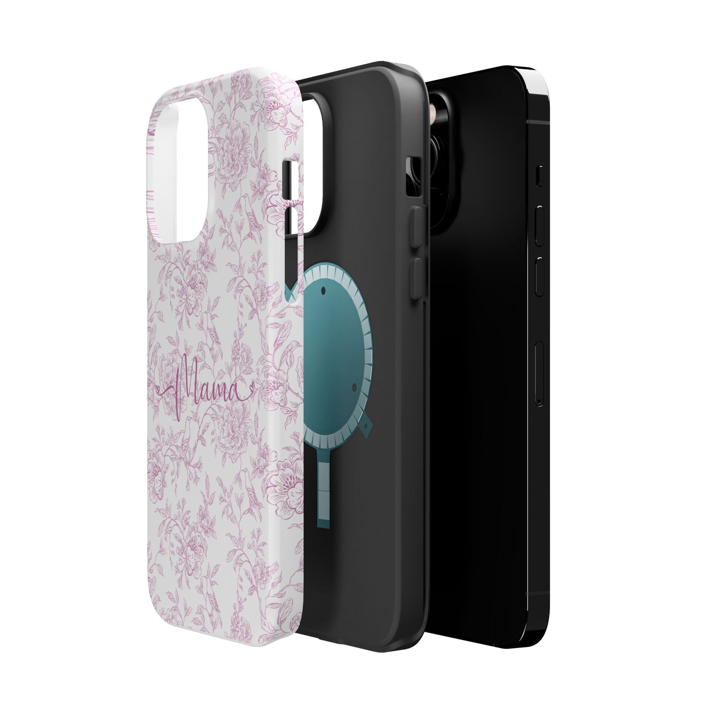 Chic Floral Magnetic Phone Case for Moms, Personalized Phone Cover, Stylish Tough Phone Case, Mother's Day Gift, Custom Phone Case