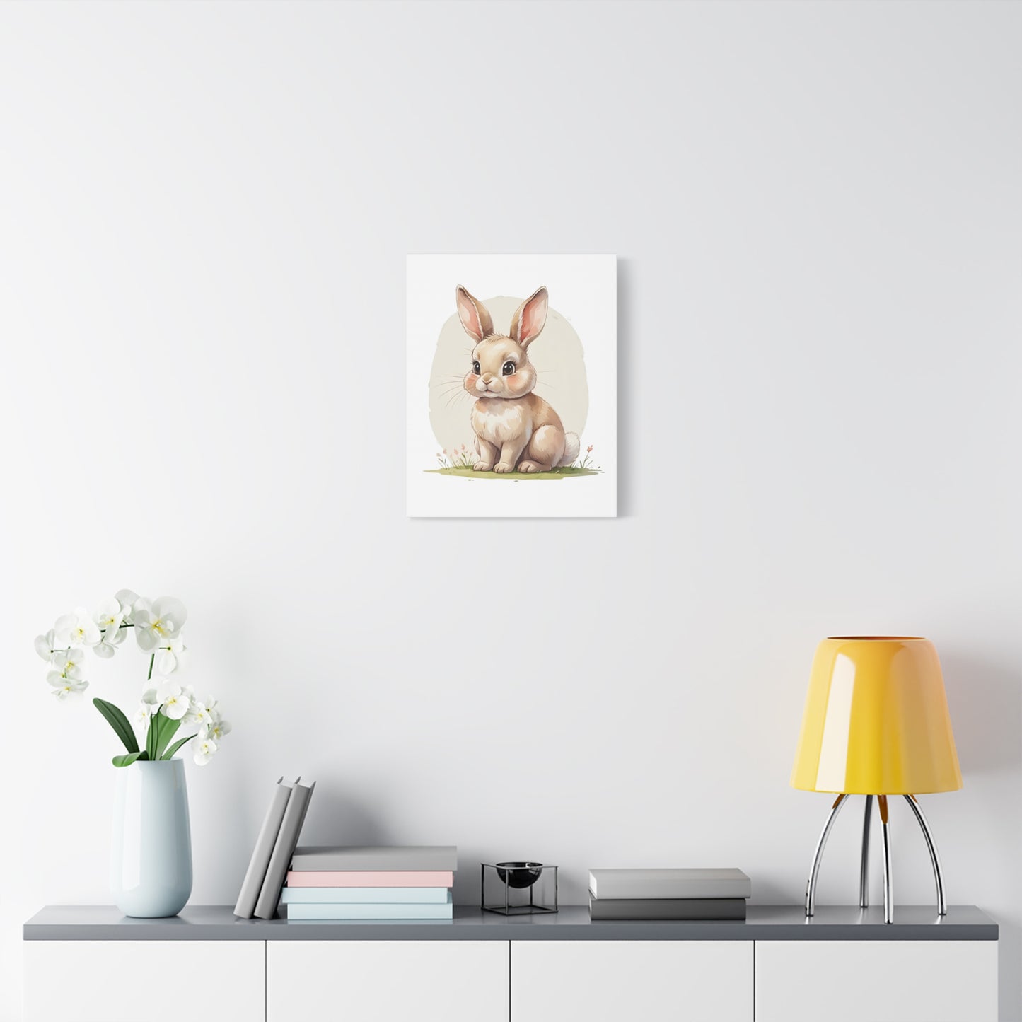 Cute Bunny Canvas Art Print, Nursery Decor, Child's Room Artwork, Animal Wall Art, Easter Decoration, Gift Idea - Free Shipping