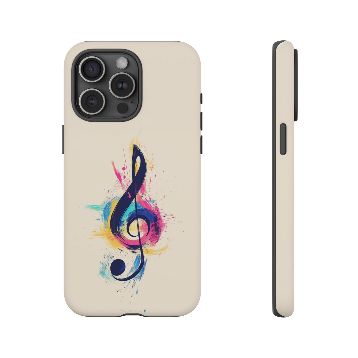 Colorful Music Theme Phone Case, Artistic Phone Cover for Music Lovers, Unique Gift for Musicians, Vibrant Smartphone Case, Eclectic Style