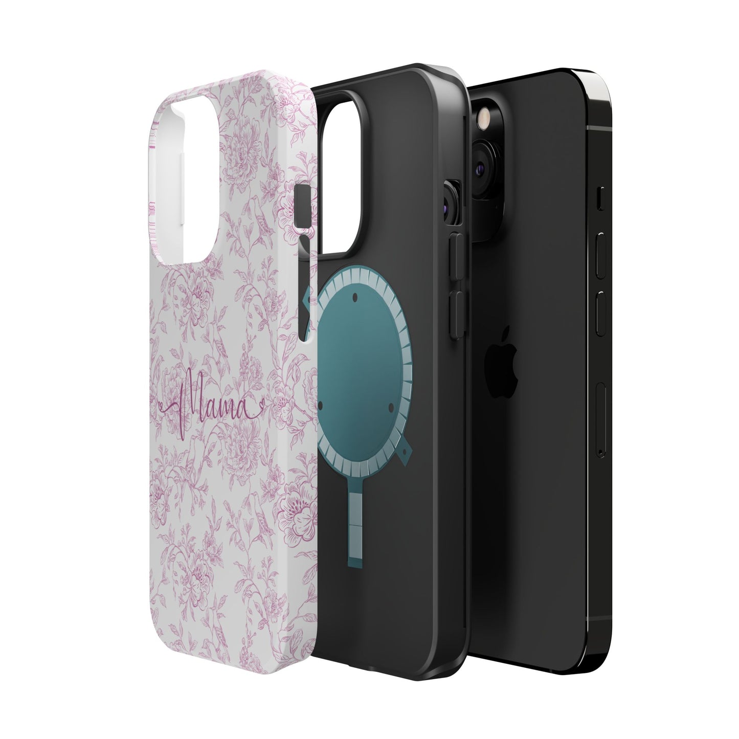 Chic Floral Magnetic Phone Case for Moms, Personalized Phone Cover, Stylish Tough Phone Case, Mother's Day Gift, Custom Phone Case