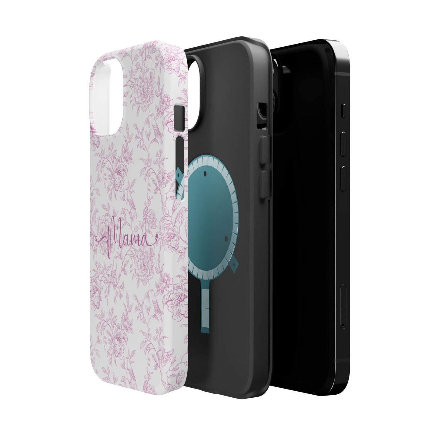 Chic Floral Magnetic Phone Case for Moms, Personalized Phone Cover, Stylish Tough Phone Case, Mother's Day Gift, Custom Phone Case