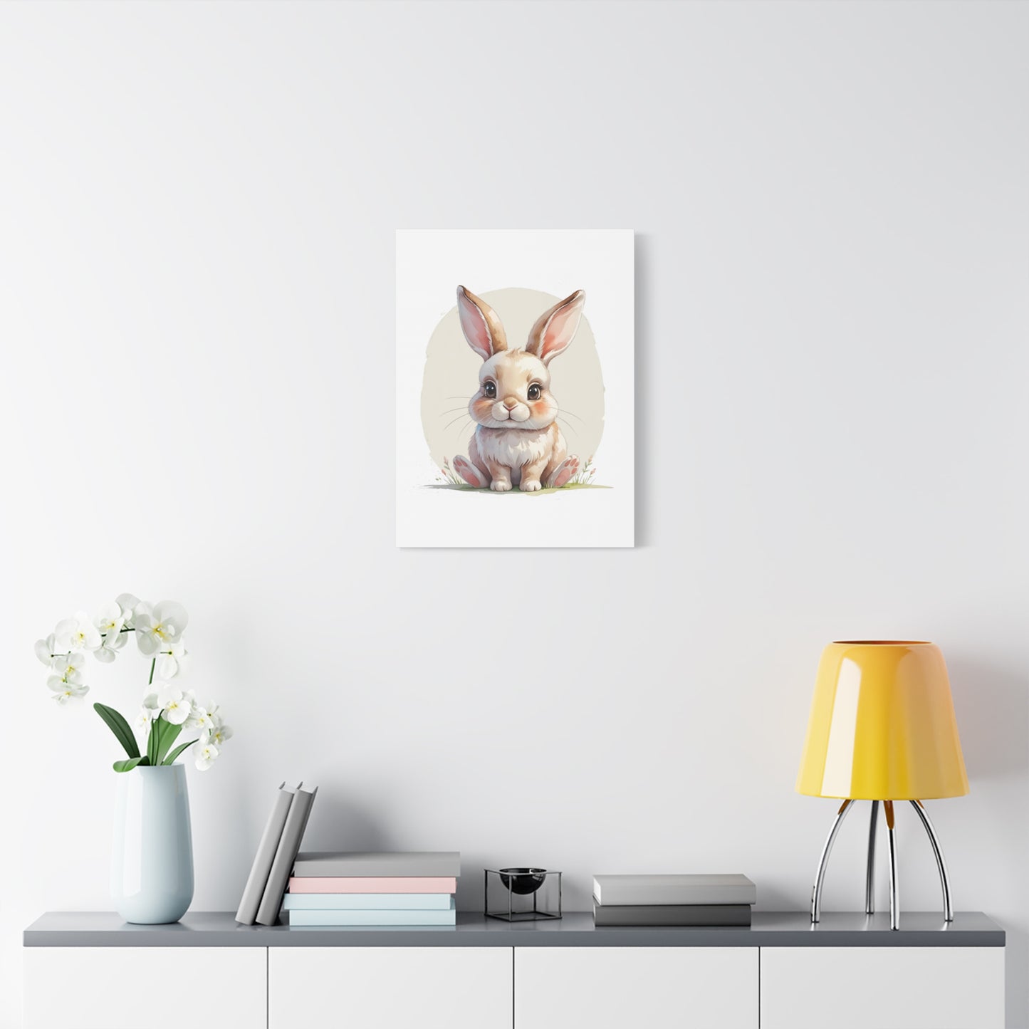 Adorable Bunny Canvas Art Print, Cute Bunny Wall Decor, Nursery or Kids Room, Easter Gift, Animal Lover Gift - Free Shipping