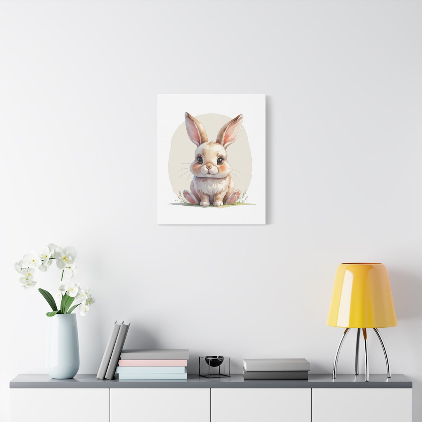 Adorable Bunny Canvas Art Print, Cute Bunny Wall Decor, Nursery or Kids Room, Easter Gift, Animal Lover Gift - Free Shipping