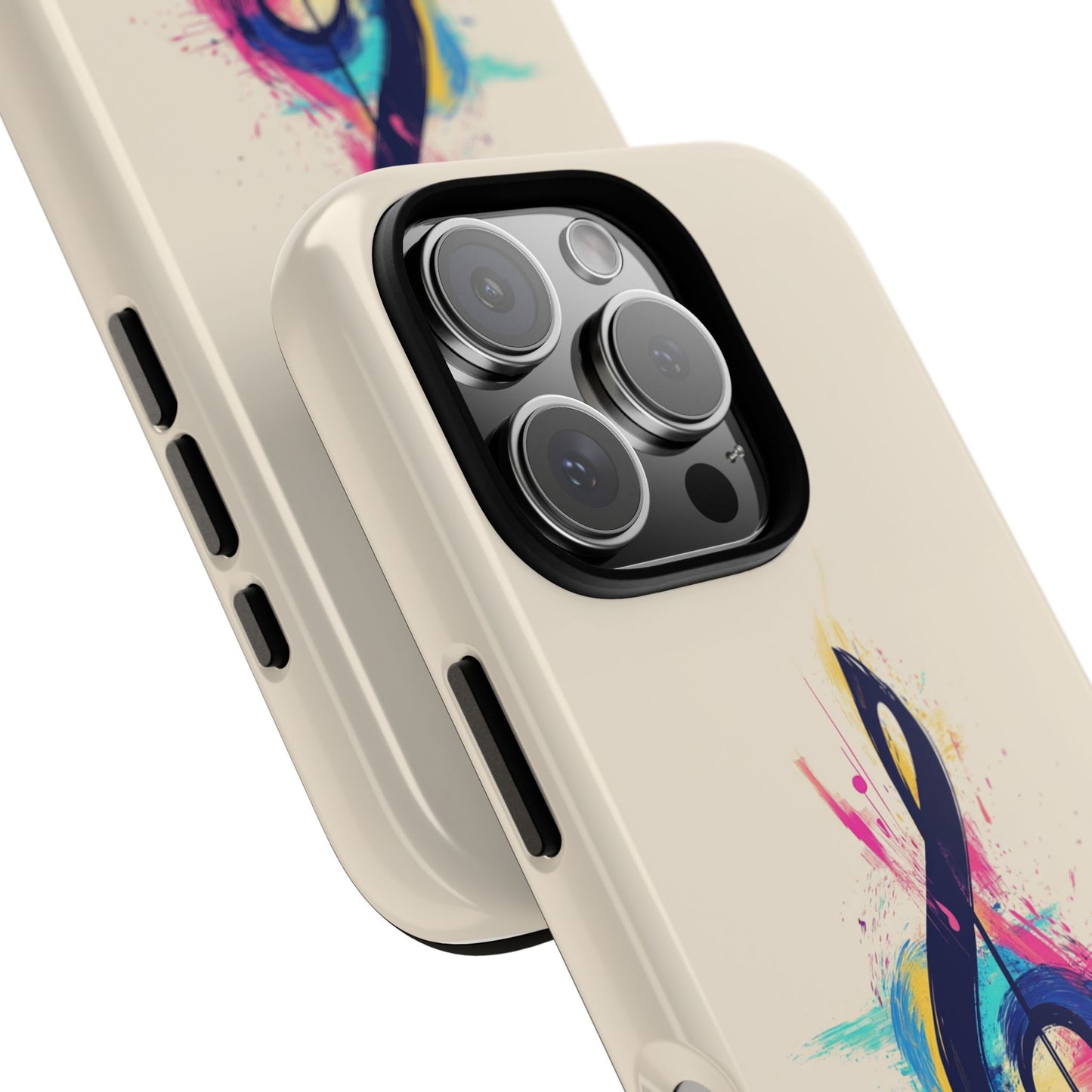 Colorful Music Theme Phone Case, Artistic Phone Cover for Music Lovers, Unique Gift for Musicians, Vibrant Smartphone Case, Eclectic Style
