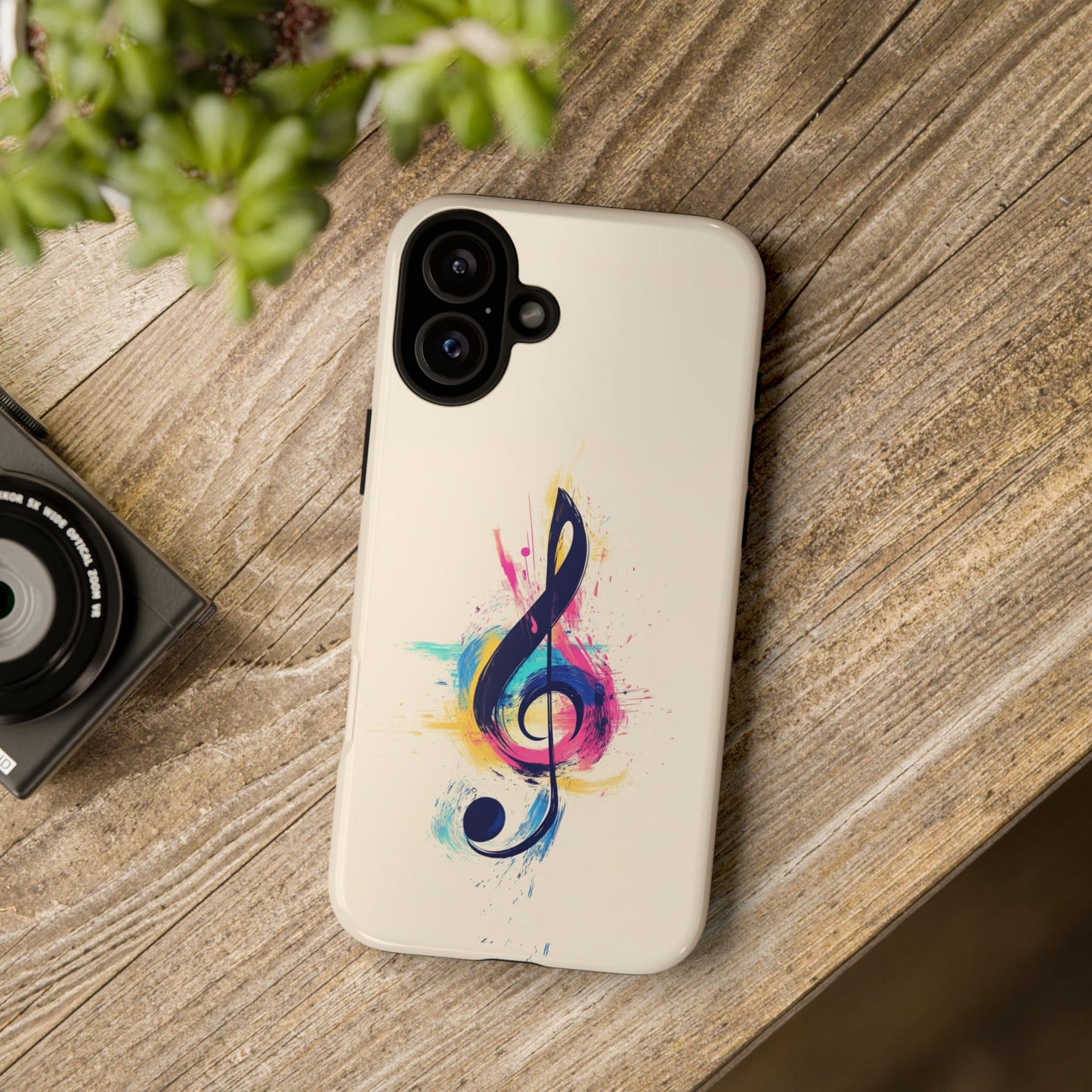 Colorful Music Theme Phone Case, Artistic Phone Cover for Music Lovers, Unique Gift for Musicians, Vibrant Smartphone Case, Eclectic Style