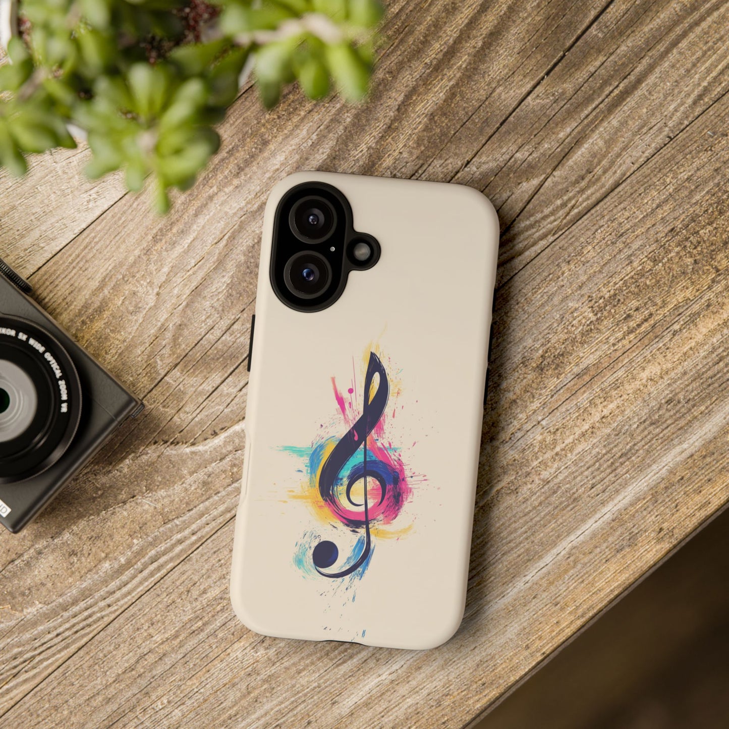 Colorful Music Theme Phone Case, Artistic Phone Cover for Music Lovers, Unique Gift for Musicians, Vibrant Smartphone Case, Eclectic Style