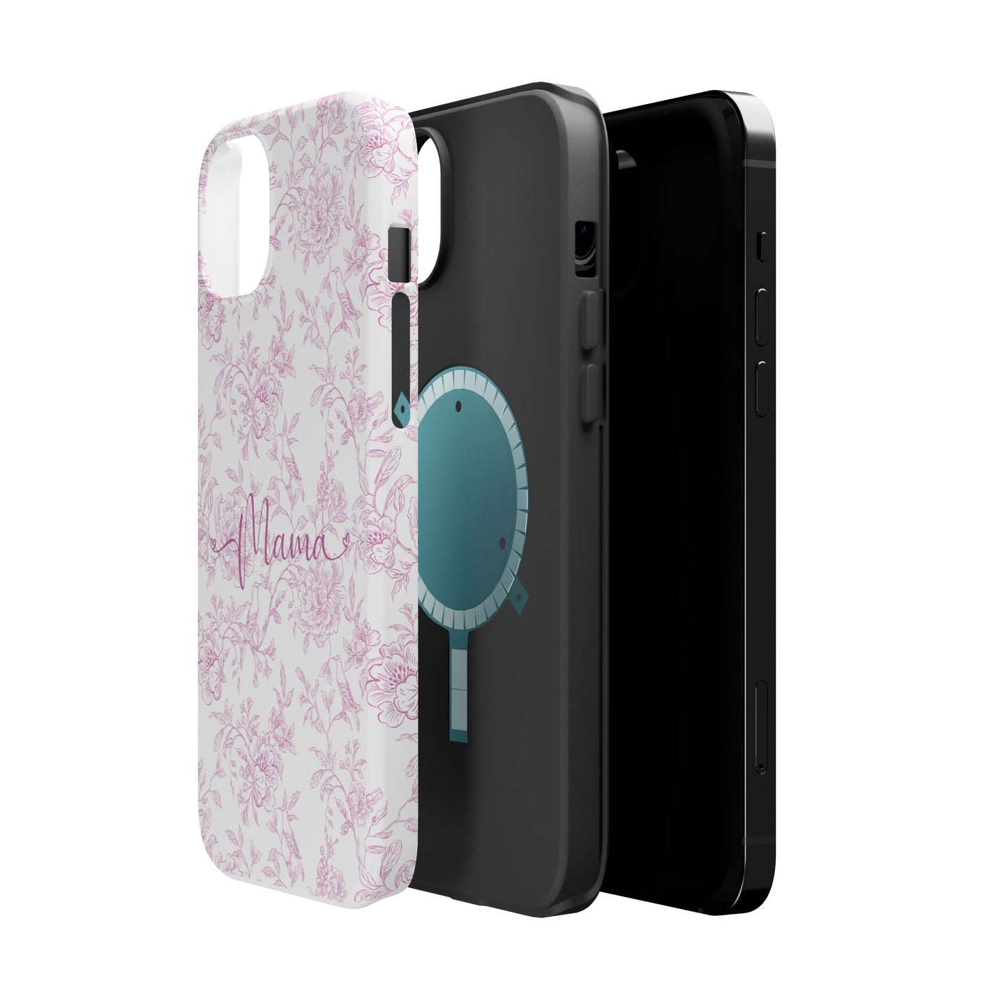Chic Floral Magnetic Phone Case for Moms, Personalized Phone Cover, Stylish Tough Phone Case, Mother's Day Gift, Custom Phone Case