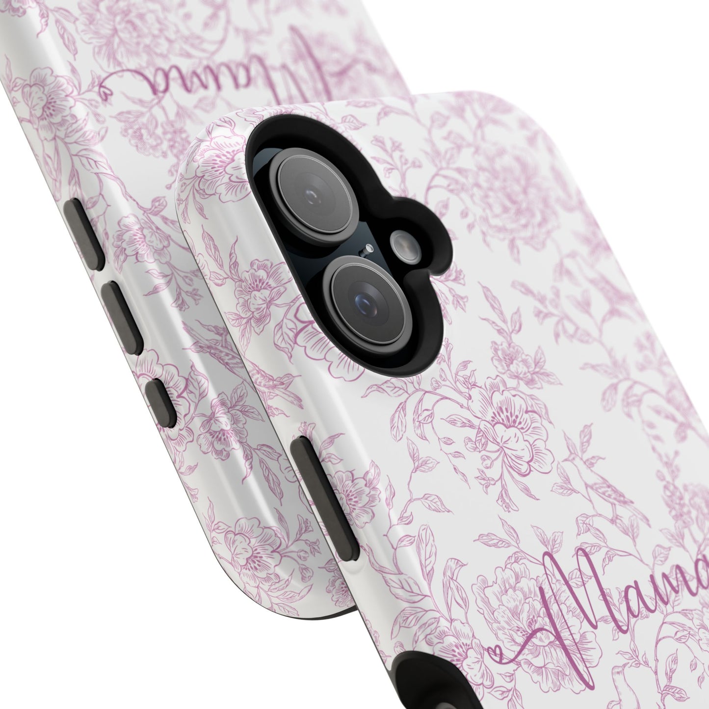 Chic Floral Magnetic Phone Case for Moms, Personalized Phone Cover, Stylish Tough Phone Case, Mother's Day Gift, Custom Phone Case