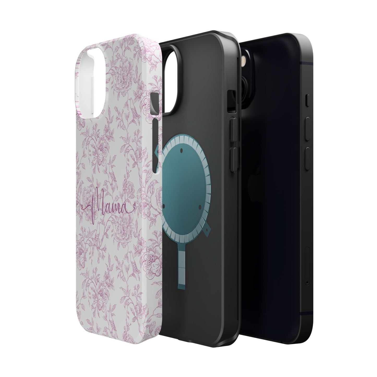 Chic Floral Magnetic Phone Case for Moms, Personalized Phone Cover, Stylish Tough Phone Case, Mother's Day Gift, Custom Phone Case