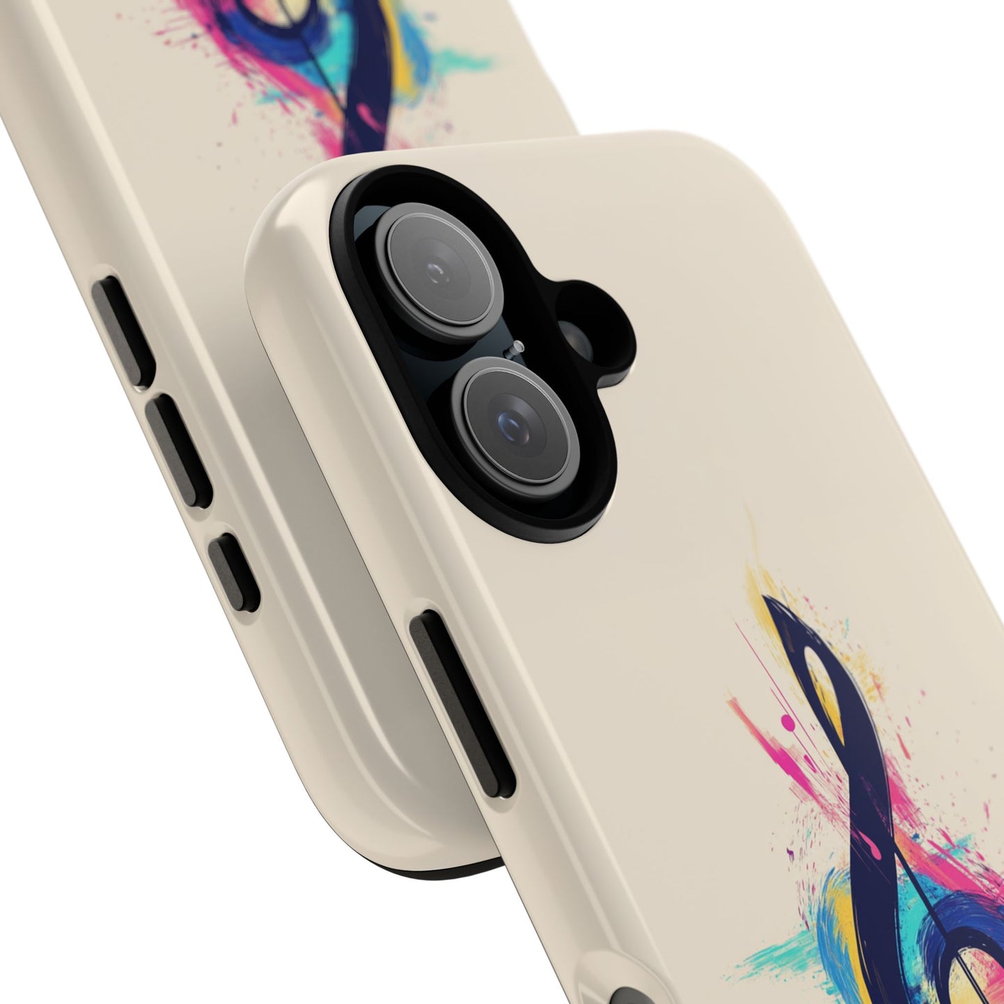Colorful Music Theme Phone Case, Artistic Phone Cover for Music Lovers, Unique Gift for Musicians, Vibrant Smartphone Case, Eclectic Style