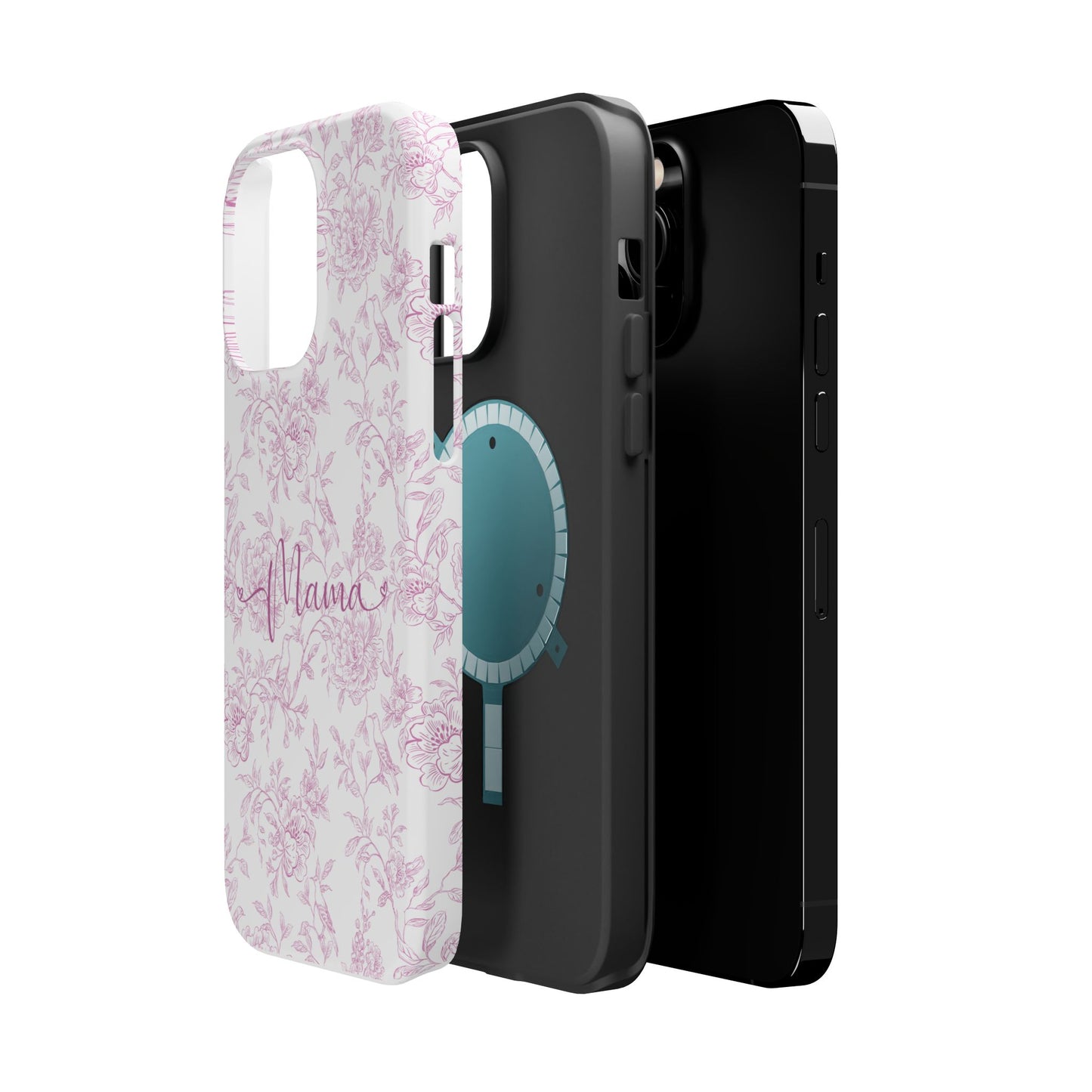 Chic Floral Magnetic Phone Case for Moms, Personalized Phone Cover, Stylish Tough Phone Case, Mother's Day Gift, Custom Phone Case