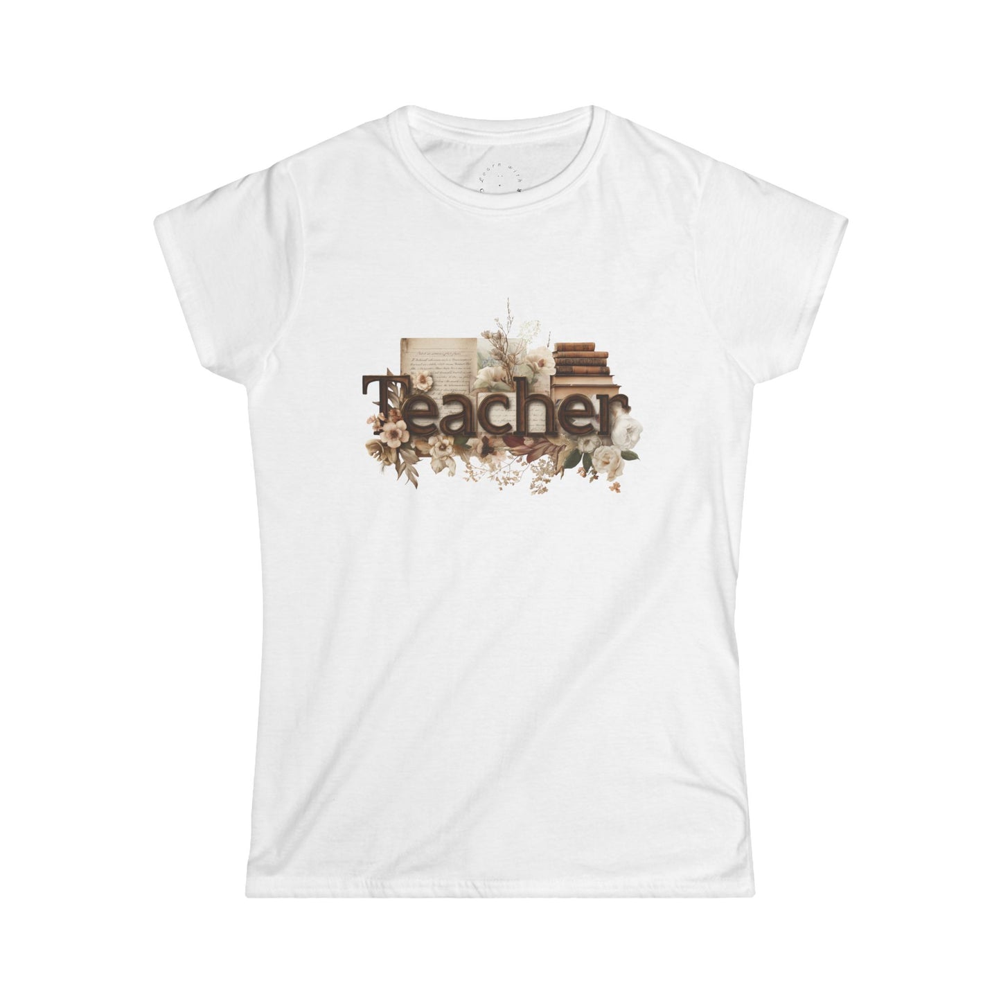 Teacher Appreciation Women's Softstyle Tee, Gift for Educators, Casual Shirt for Teacher's Day, Back to School, Floral Design