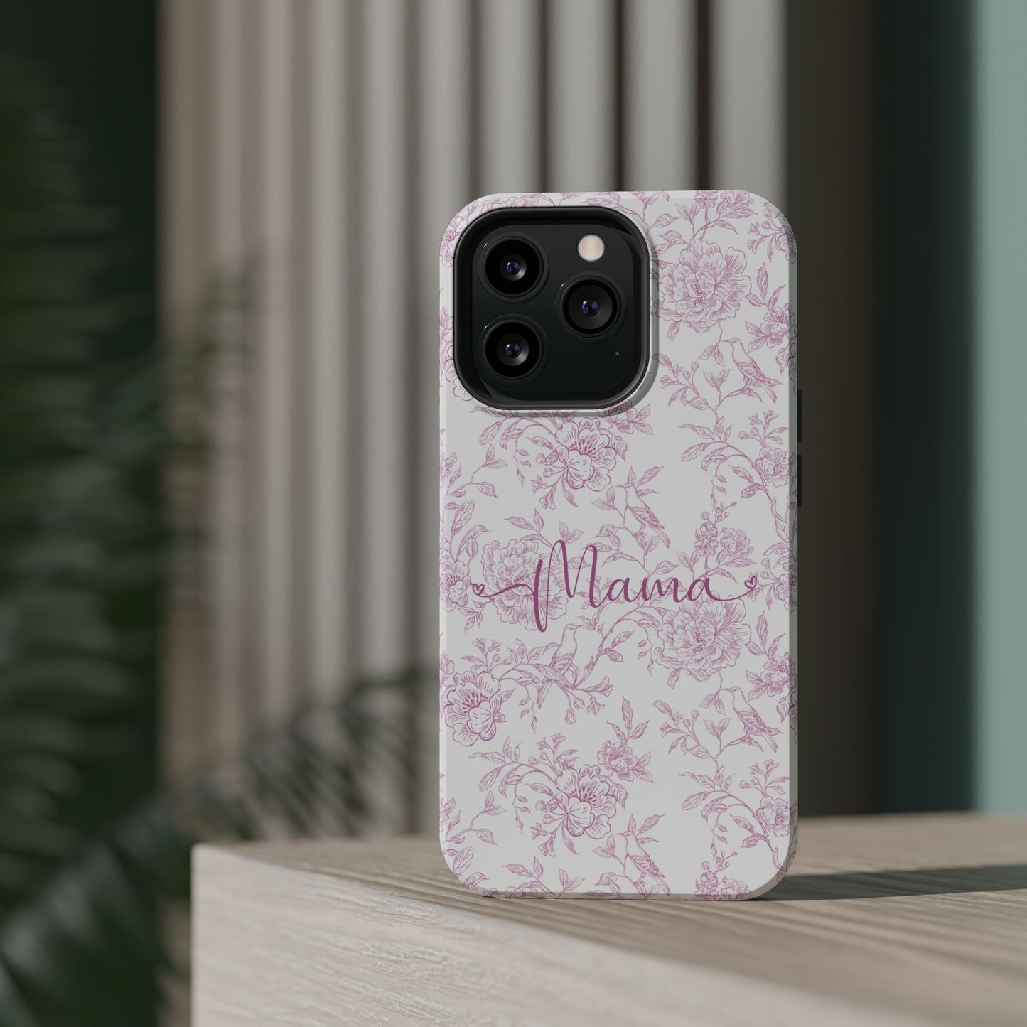 Chic Floral Magnetic Phone Case for Moms, Personalized Phone Cover, Stylish Tough Phone Case, Mother's Day Gift, Custom Phone Case