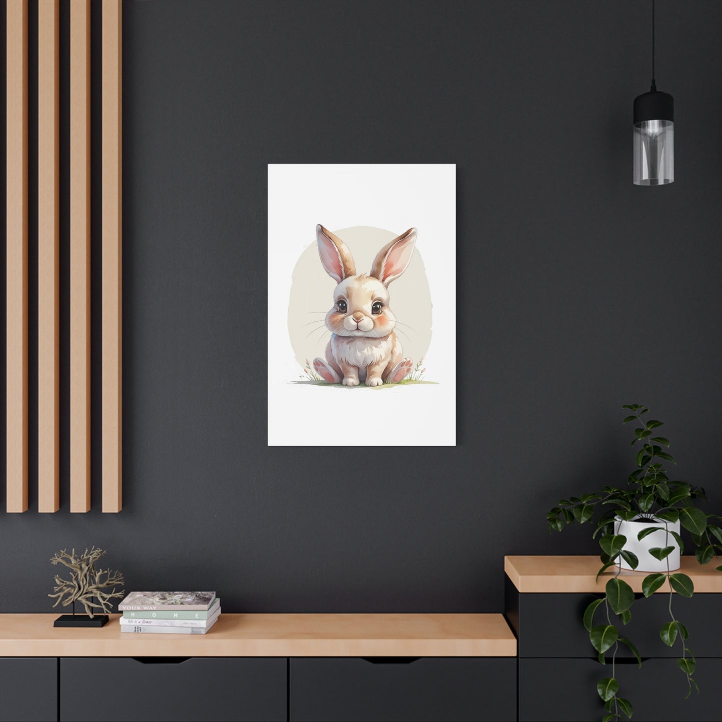 Adorable Bunny Canvas Art Print, Cute Bunny Wall Decor, Nursery or Kids Room, Easter Gift, Animal Lover Gift - Free Shipping