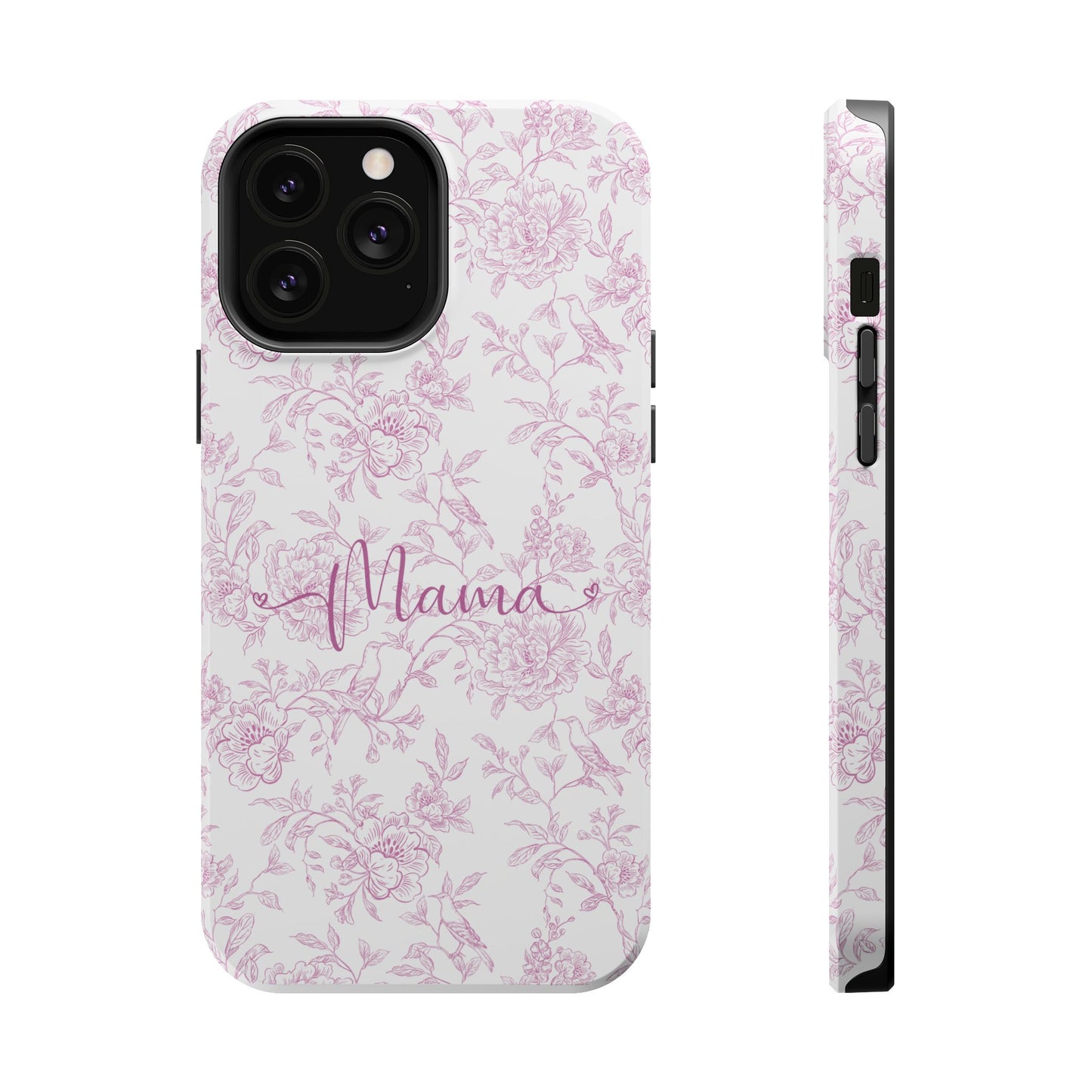 Chic Floral Magnetic Phone Case for Moms, Personalized Phone Cover, Stylish Tough Phone Case, Mother's Day Gift, Custom Phone Case