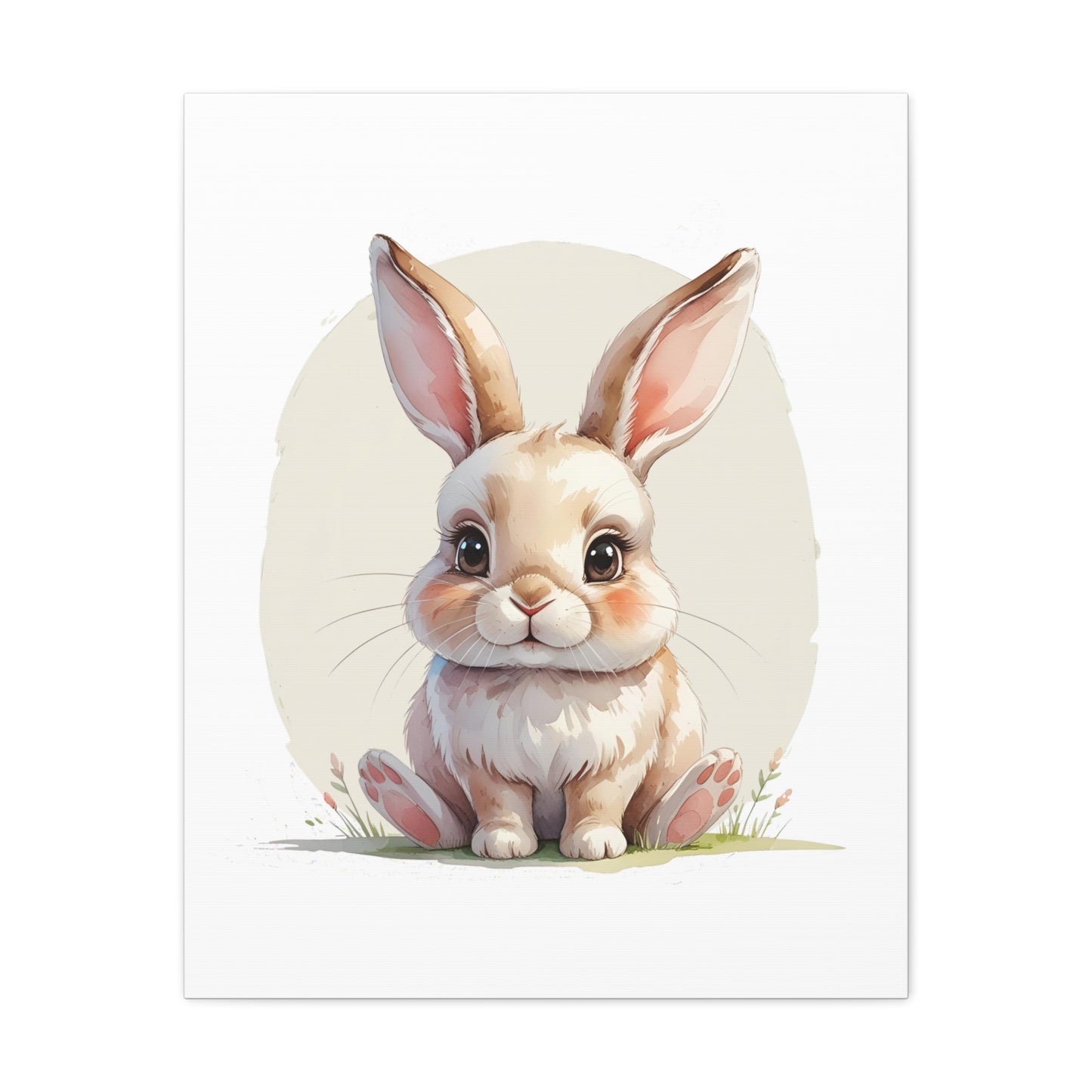 Adorable Bunny Canvas Art Print, Cute Bunny Wall Decor, Nursery or Kids Room, Easter Gift, Animal Lover Gift - Free Shipping