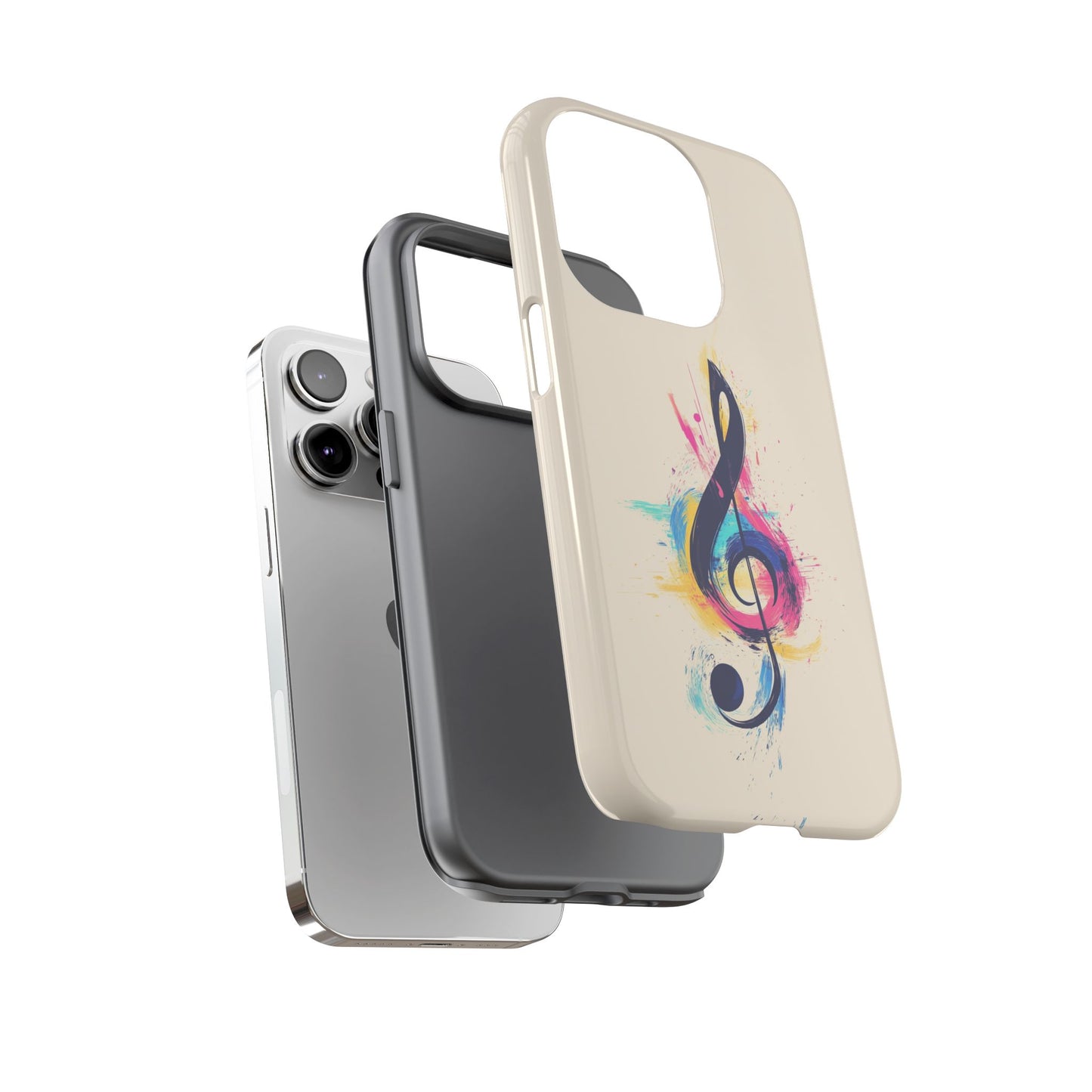 Colorful Music Theme Phone Case, Artistic Phone Cover for Music Lovers, Unique Gift for Musicians, Vibrant Smartphone Case, Eclectic Style