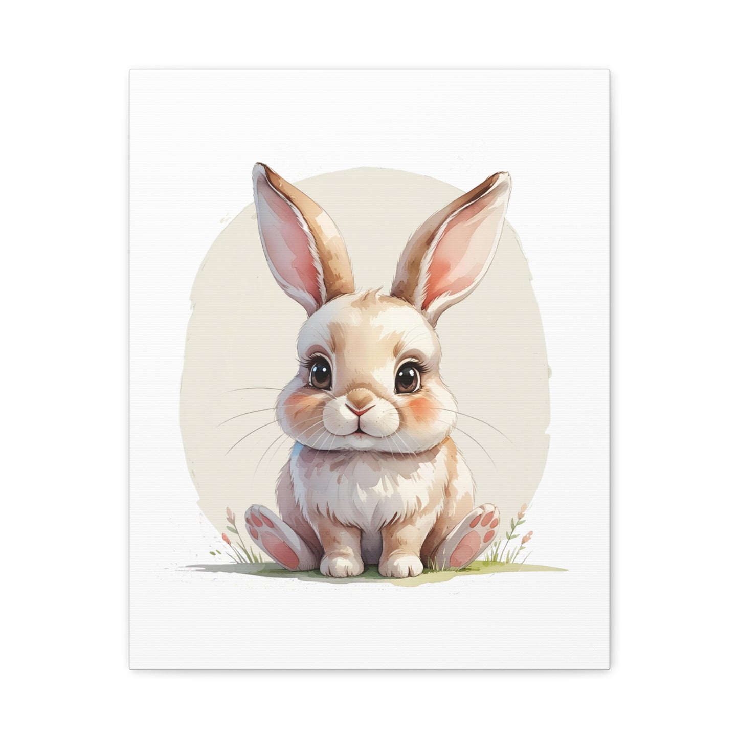 Adorable Bunny Canvas Art Print, Cute Bunny Wall Decor, Nursery or Kids Room, Easter Gift, Animal Lover Gift - Free Shipping