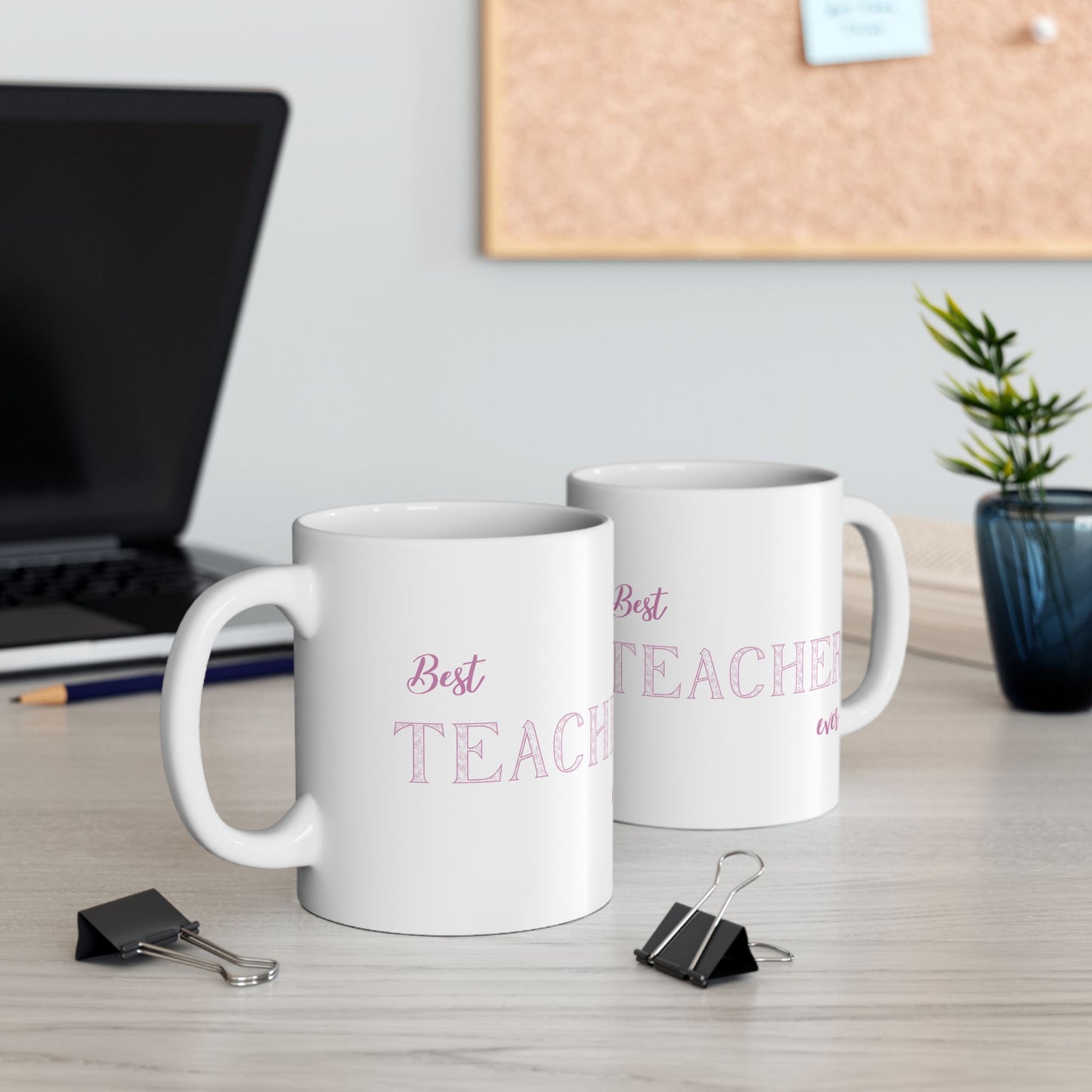 Best Teacher Ever Ceramic Mug - Gift for Educators, Teacher Appreciation, School Supplies, Coffee Lovers, Cute Mug, 11oz, 15oz