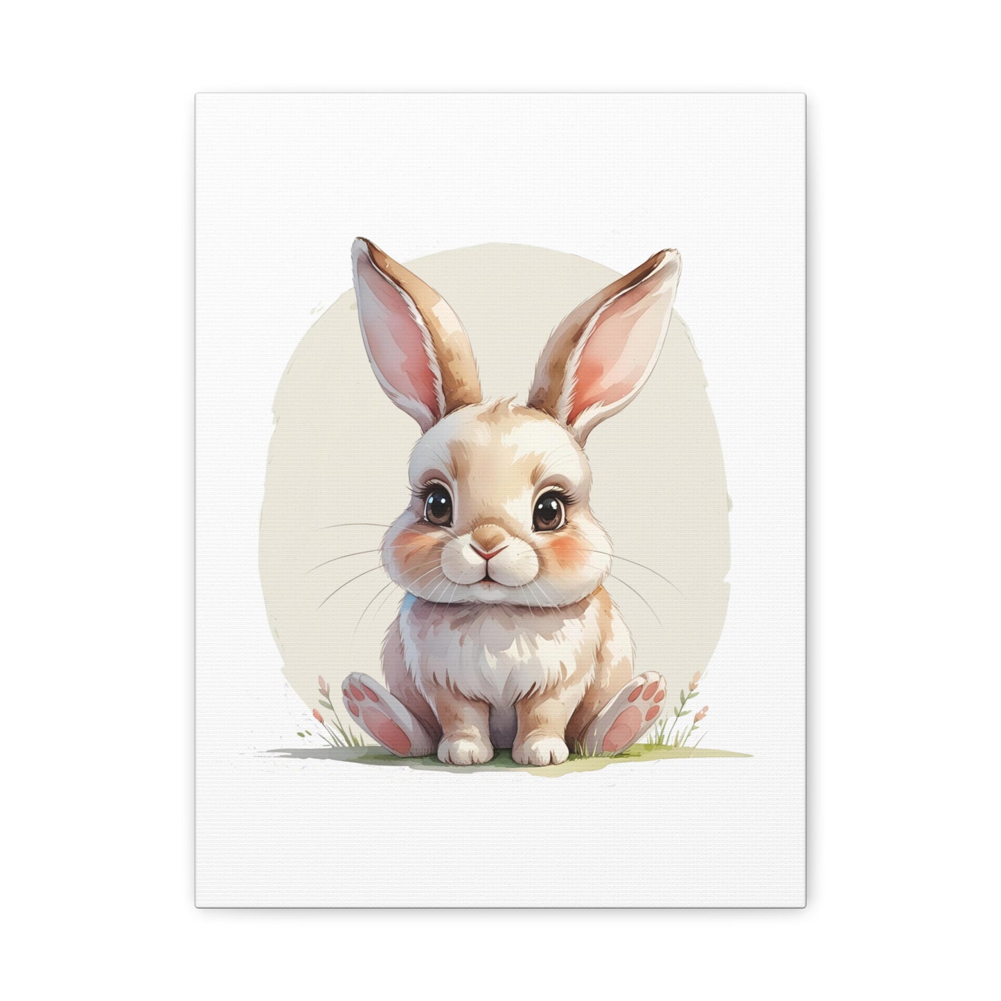 Adorable Bunny Canvas Art Print, Cute Bunny Wall Decor, Nursery or Kids Room, Easter Gift, Animal Lover Gift - Free Shipping