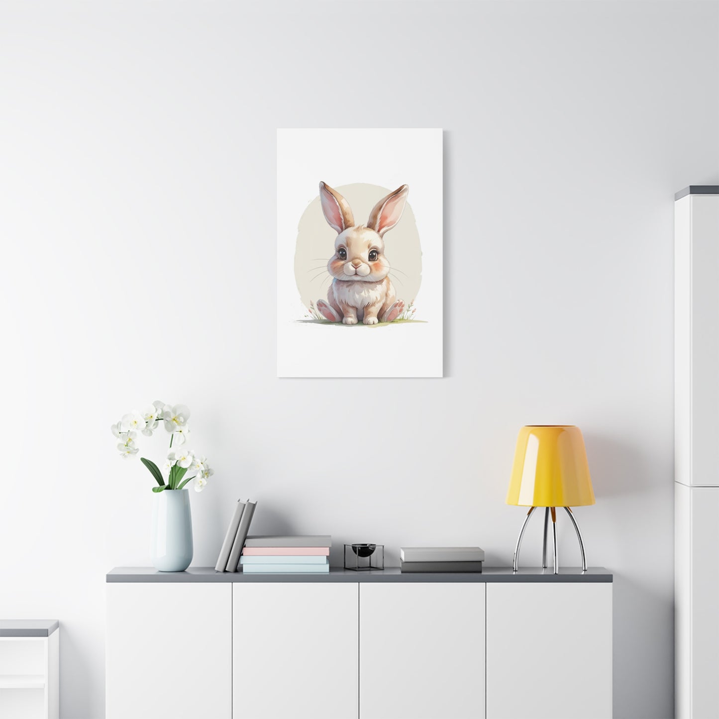 Adorable Bunny Canvas Art Print, Cute Bunny Wall Decor, Nursery or Kids Room, Easter Gift, Animal Lover Gift - Free Shipping