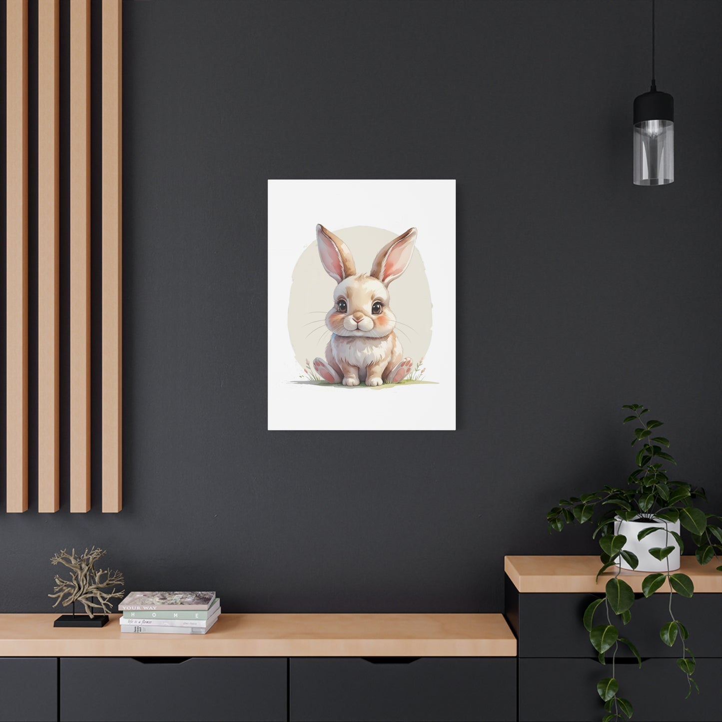 Adorable Bunny Canvas Art Print, Cute Bunny Wall Decor, Nursery or Kids Room, Easter Gift, Animal Lover Gift - Free Shipping