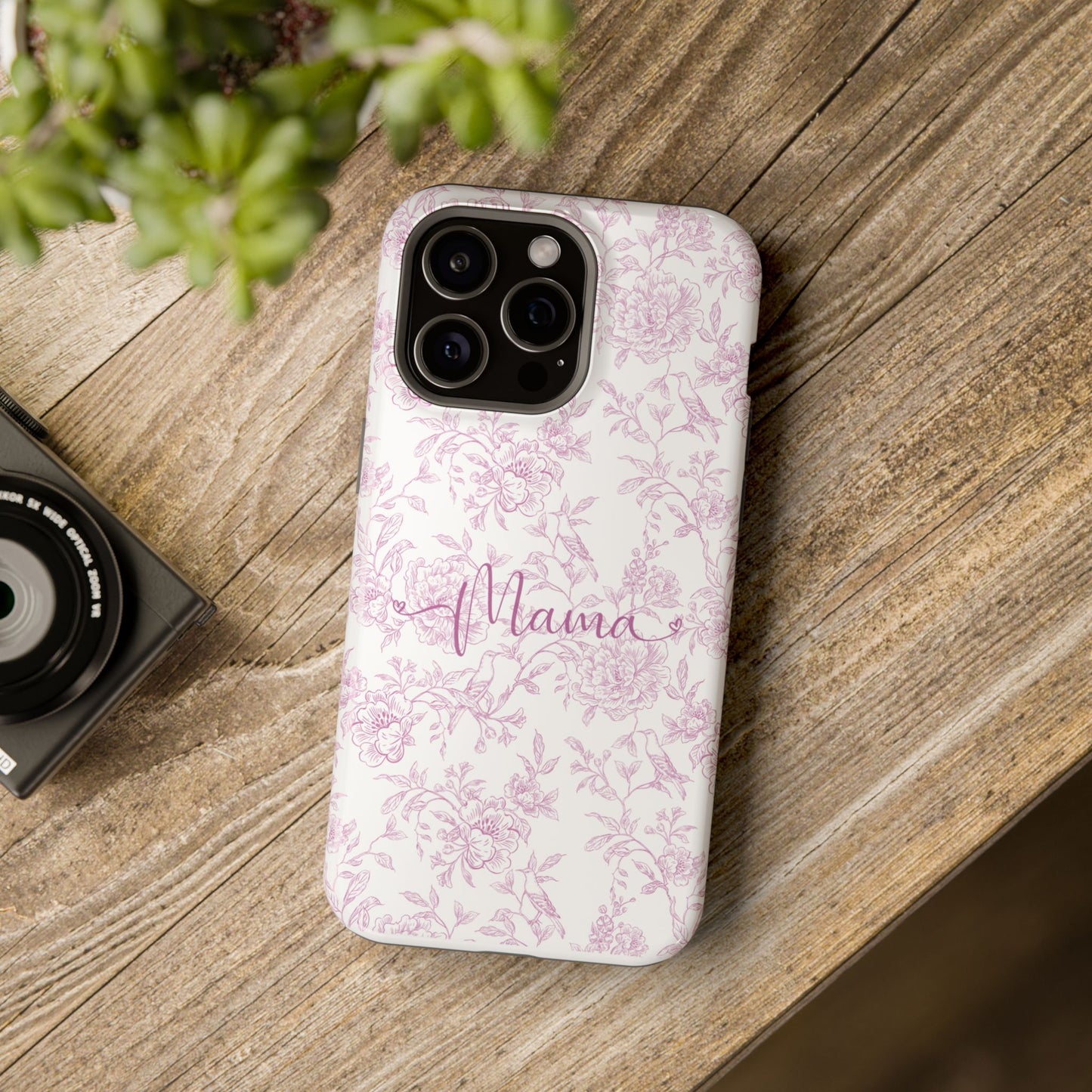 Chic Floral Magnetic Phone Case for Moms, Personalized Phone Cover, Stylish Tough Phone Case, Mother's Day Gift, Custom Phone Case