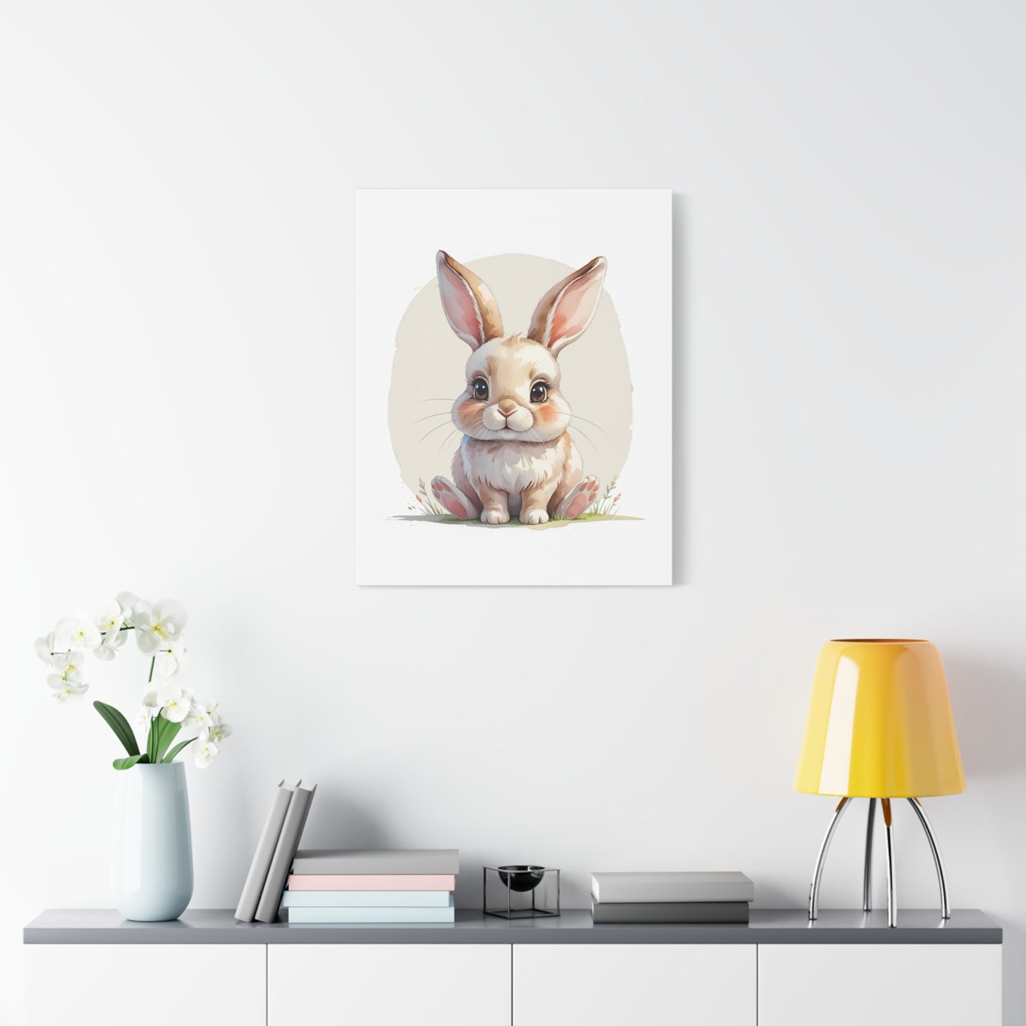 Adorable Bunny Canvas Art Print, Cute Bunny Wall Decor, Nursery or Kids Room, Easter Gift, Animal Lover Gift - Free Shipping