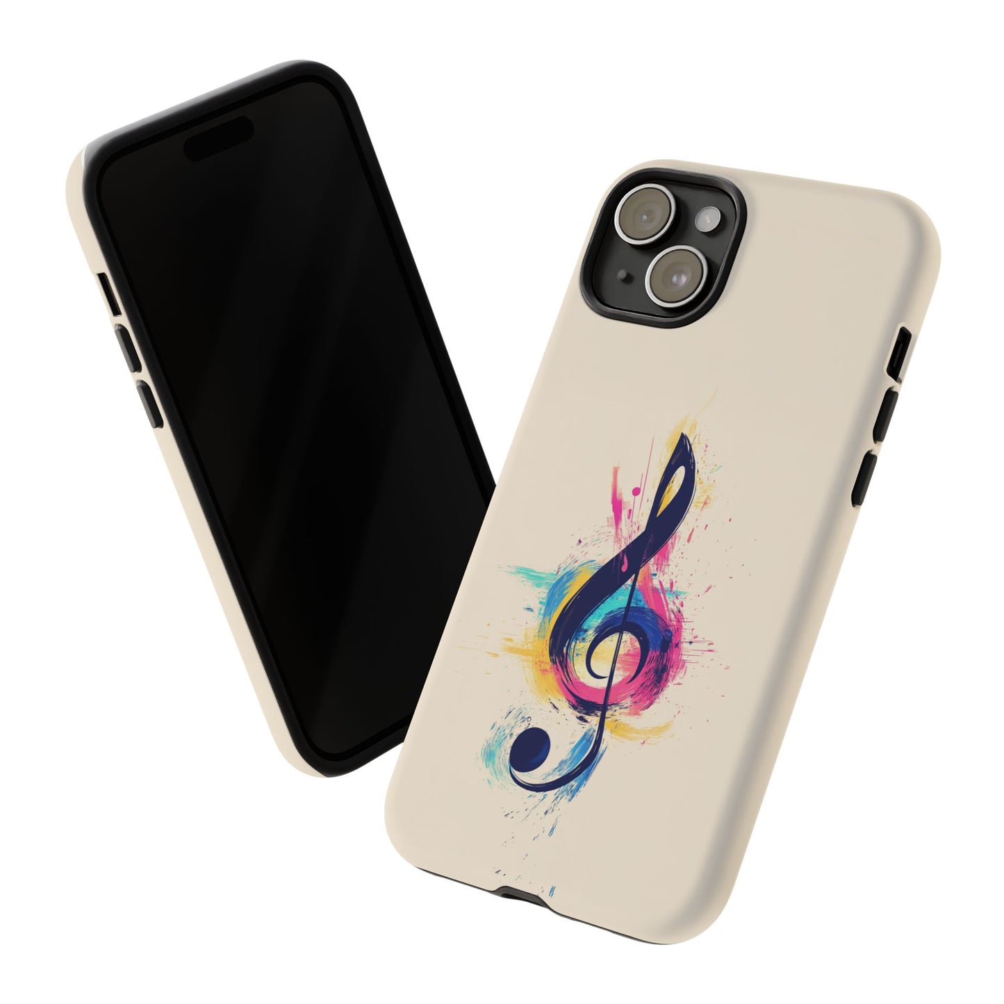 Colorful Music Theme Phone Case, Artistic Phone Cover for Music Lovers, Unique Gift for Musicians, Vibrant Smartphone Case, Eclectic Style