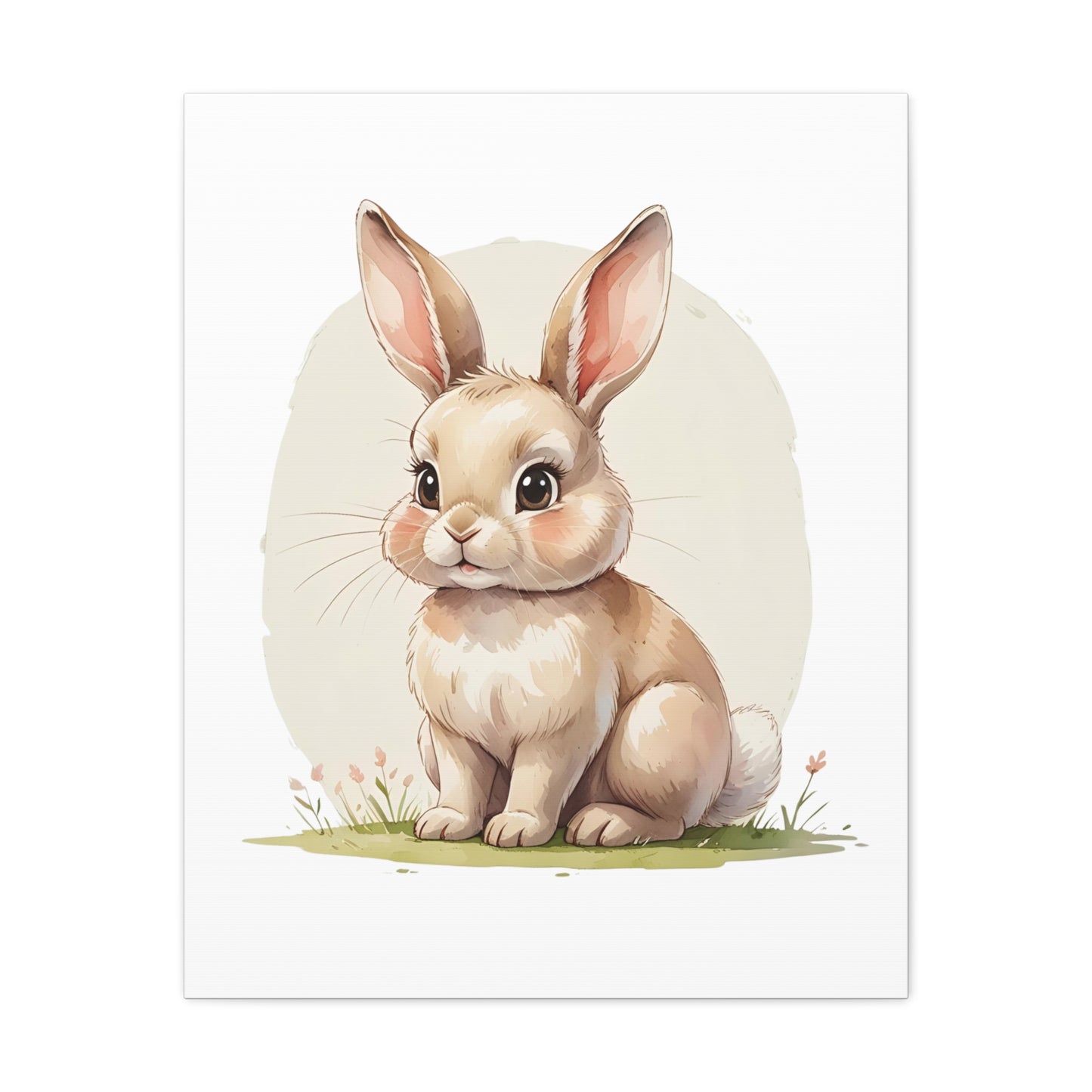 Cute Bunny Canvas Art Print, Nursery Decor, Child's Room Artwork, Animal Wall Art, Easter Decoration, Gift Idea - Free Shipping