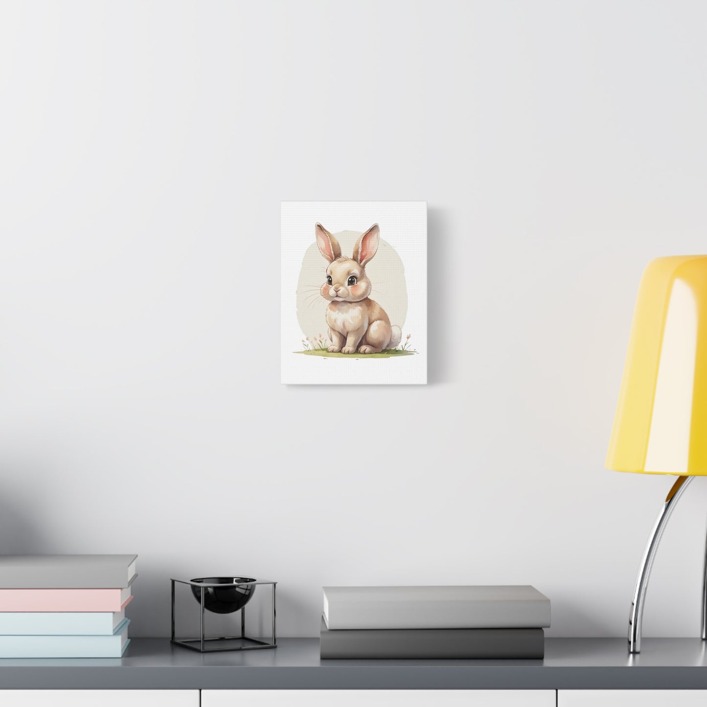 Cute Bunny Canvas Art Print, Nursery Decor, Child's Room Artwork, Animal Wall Art, Easter Decoration, Gift Idea - Free Shipping