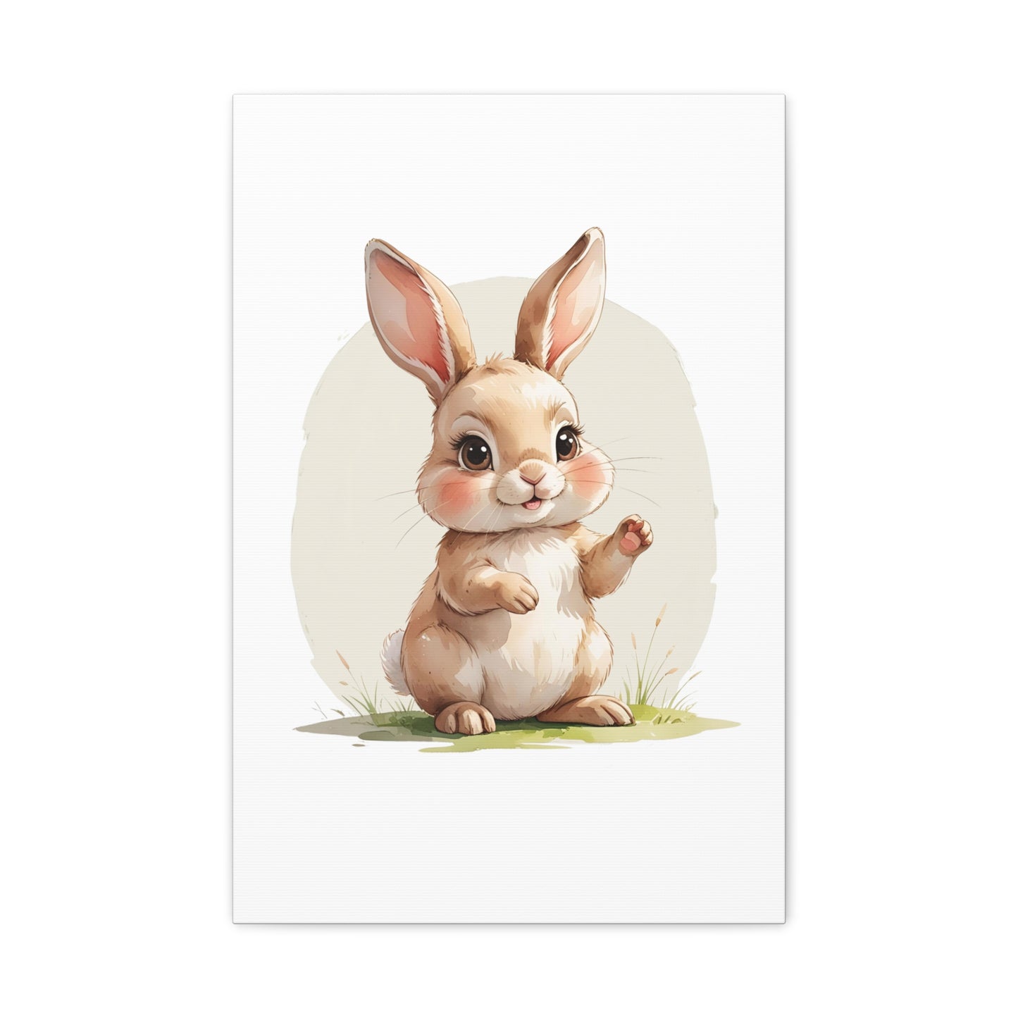 Charming Bunny Canvas Wall Art, Cute Rabbit Home Decor, Nursery Decor, Kids Room Artwork, Easter Decoration, Animal Print - free shipping