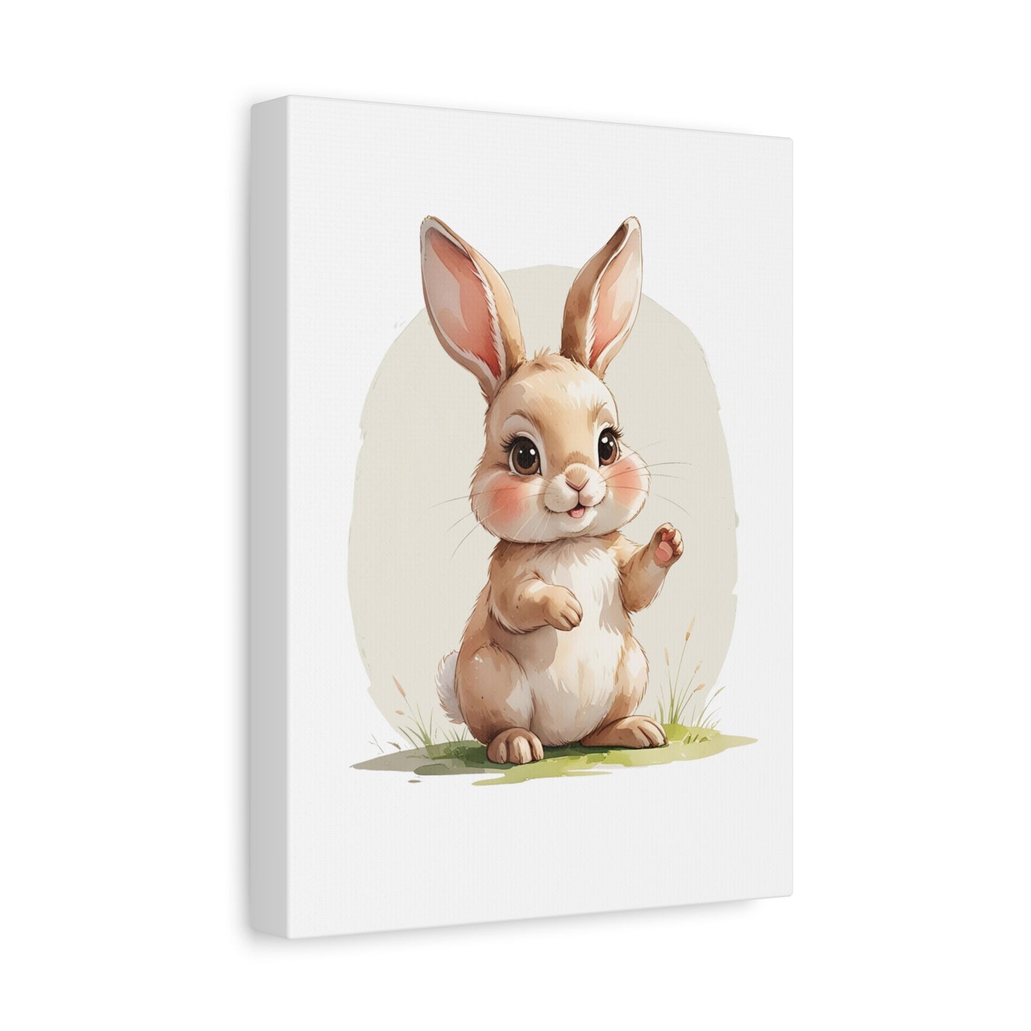 Charming Bunny Canvas Wall Art, Cute Rabbit Home Decor, Nursery Decor, Kids Room Artwork, Easter Decoration, Animal Print - free shipping