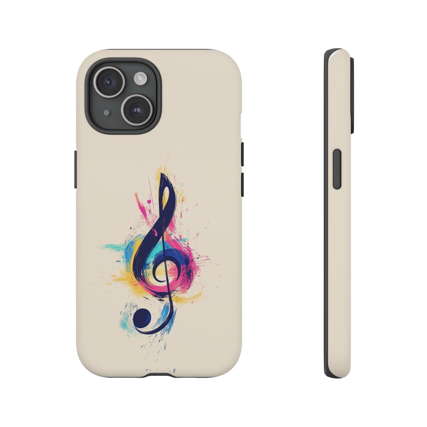 Colorful Music Theme Phone Case, Artistic Phone Cover for Music Lovers, Unique Gift for Musicians, Vibrant Smartphone Case, Eclectic Style