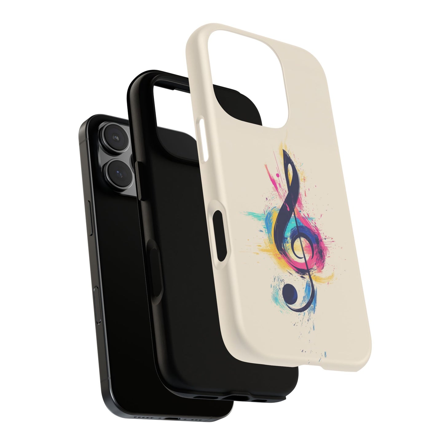 Colorful Music Theme Phone Case, Artistic Phone Cover for Music Lovers, Unique Gift for Musicians, Vibrant Smartphone Case, Eclectic Style