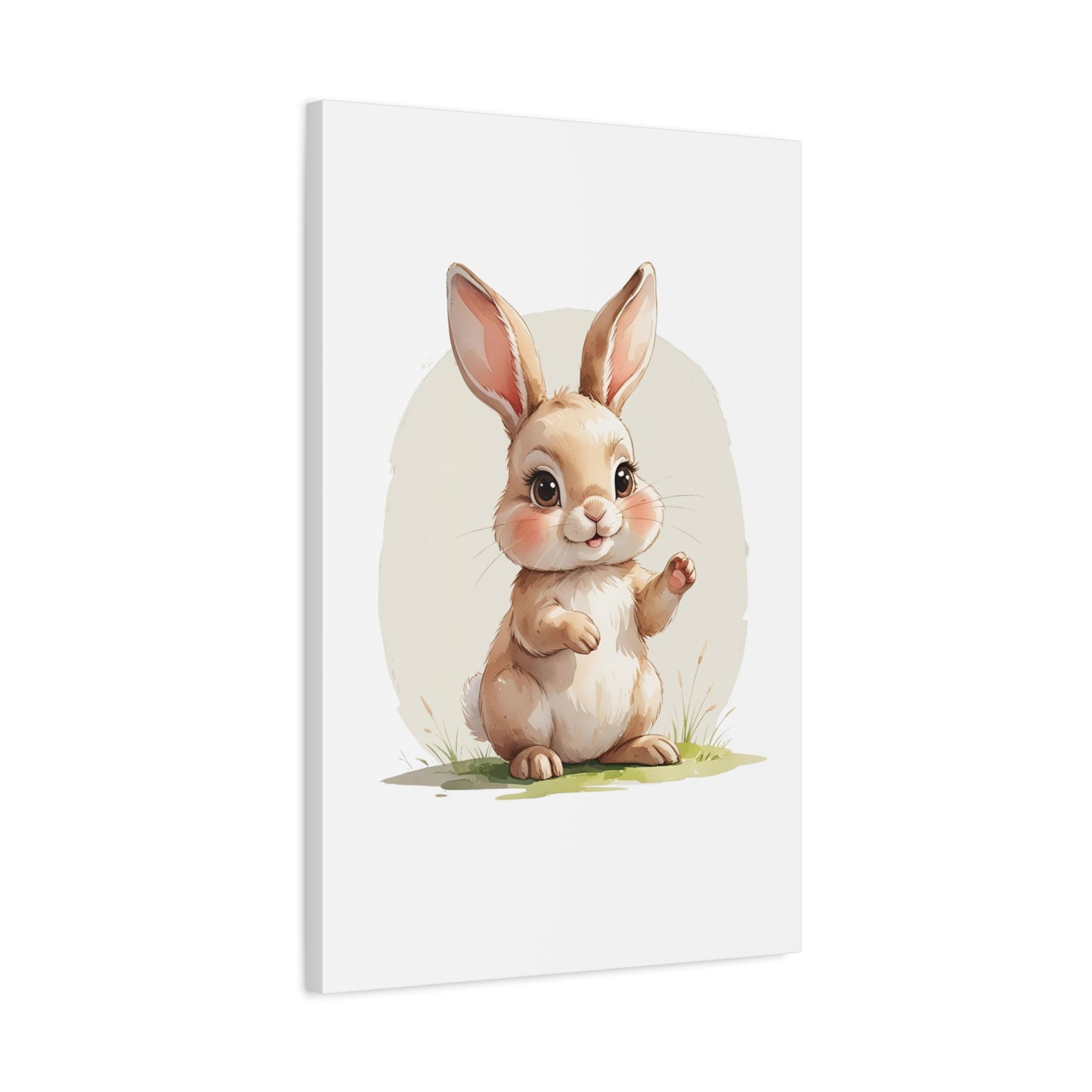 Charming Bunny Canvas Wall Art, Cute Rabbit Home Decor, Nursery Decor, Kids Room Artwork, Easter Decoration, Animal Print - free shipping