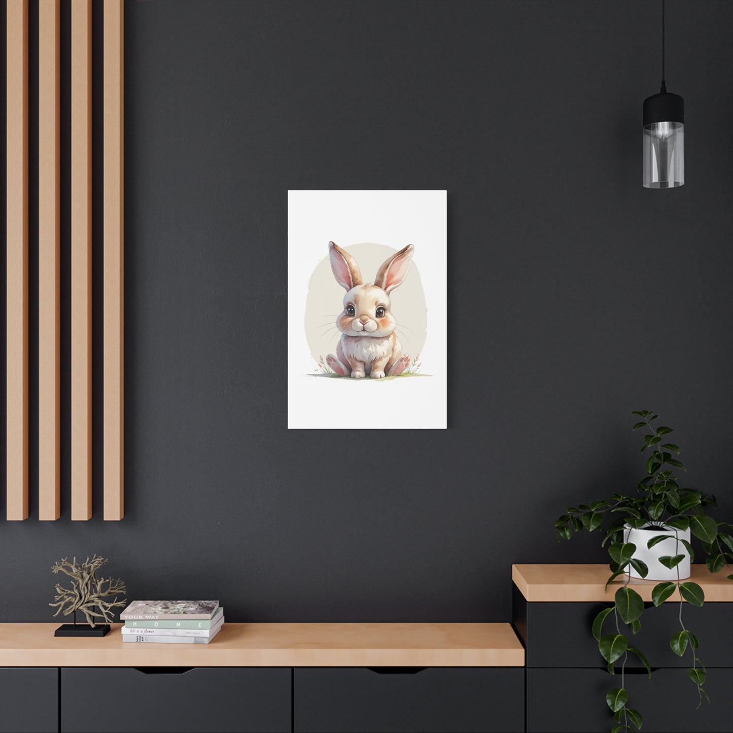 Adorable Bunny Canvas Art Print, Cute Bunny Wall Decor, Nursery or Kids Room, Easter Gift, Animal Lover Gift - Free Shipping