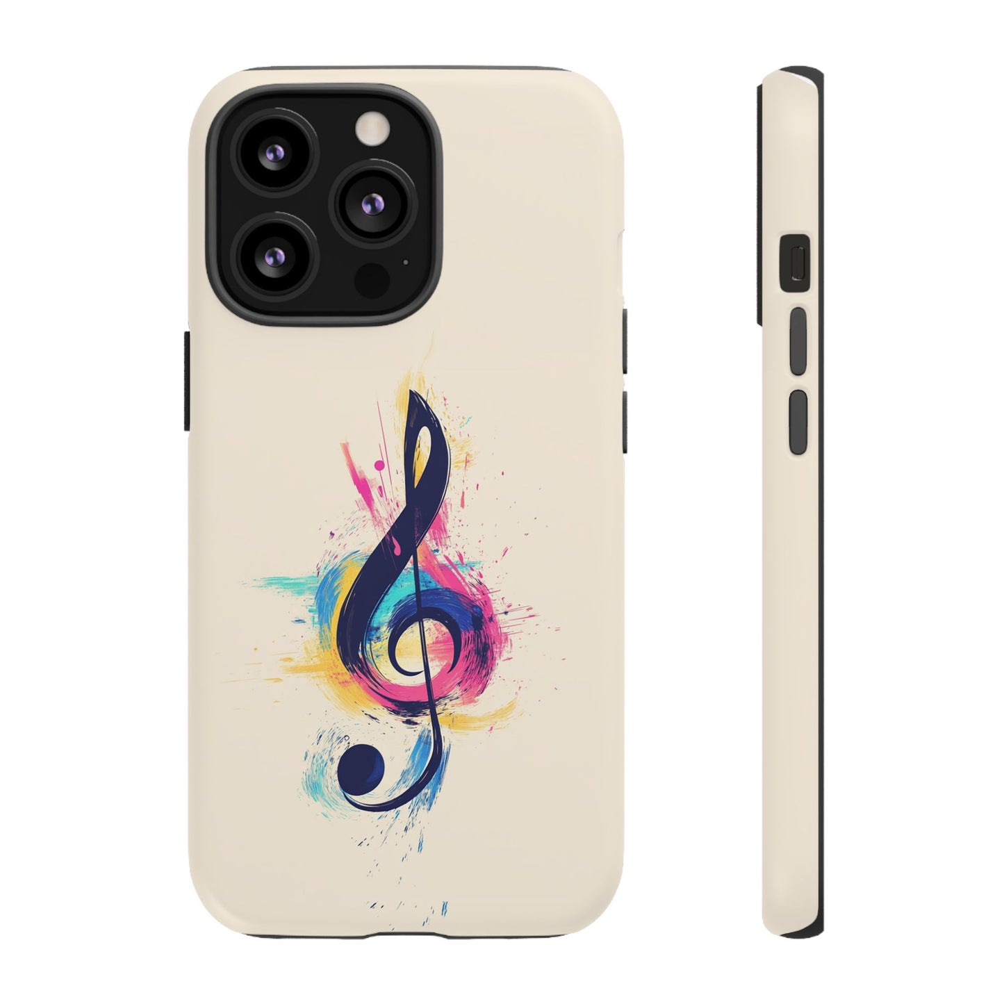 Colorful Music Theme Phone Case, Artistic Phone Cover for Music Lovers, Unique Gift for Musicians, Vibrant Smartphone Case, Eclectic Style