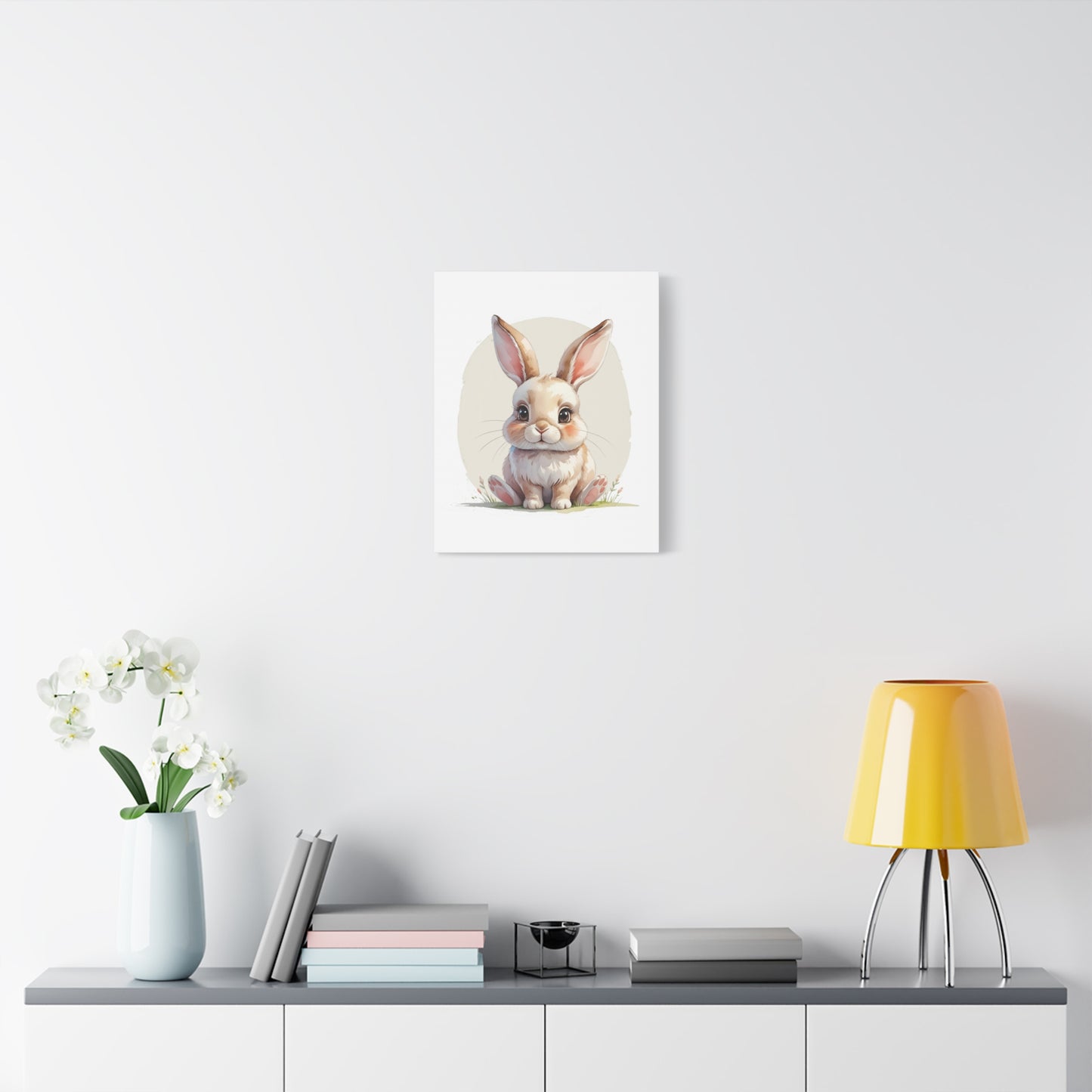 Adorable Bunny Canvas Art Print, Cute Bunny Wall Decor, Nursery or Kids Room, Easter Gift, Animal Lover Gift - Free Shipping