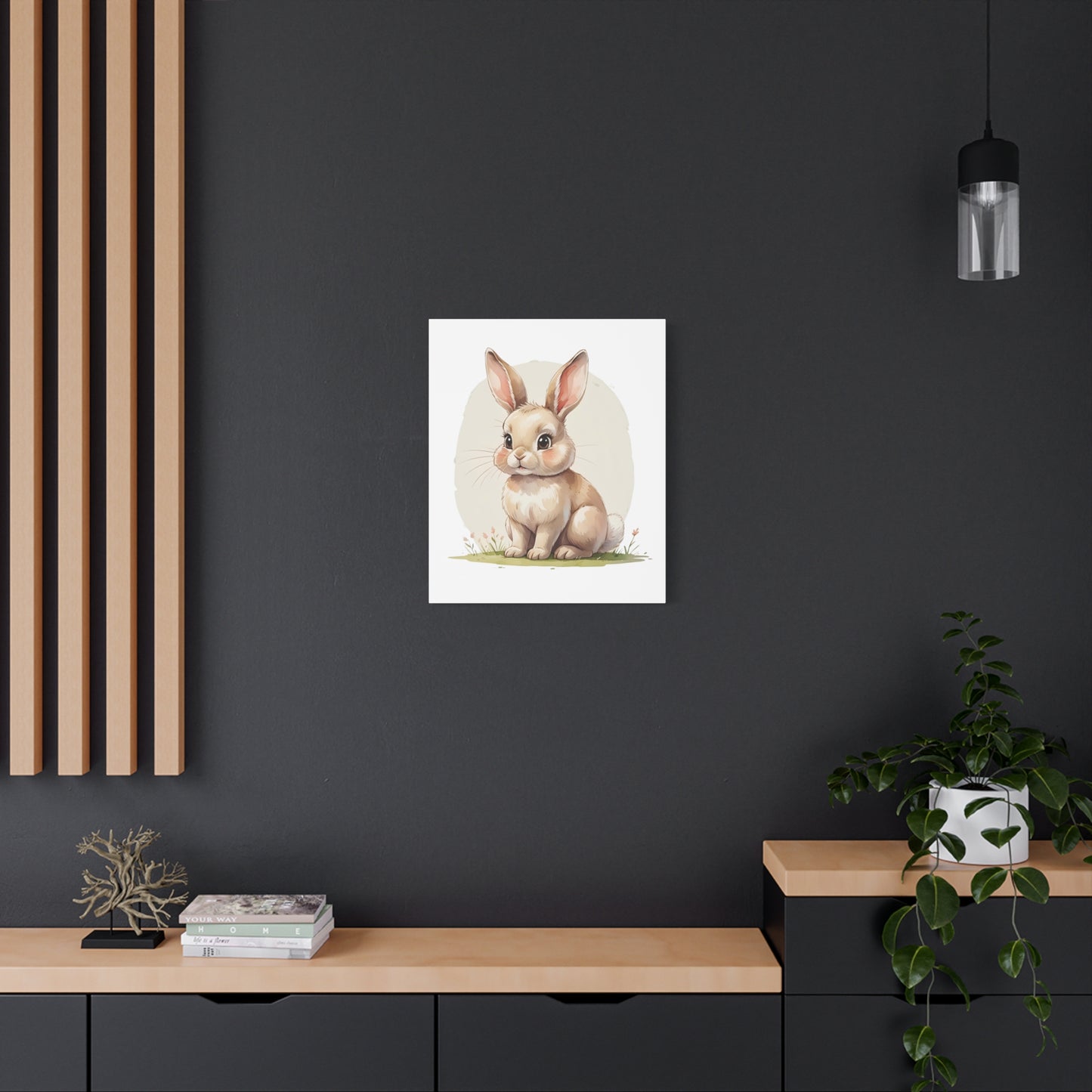 Cute Bunny Canvas Art Print, Nursery Decor, Child's Room Artwork, Animal Wall Art, Easter Decoration, Gift Idea - Free Shipping