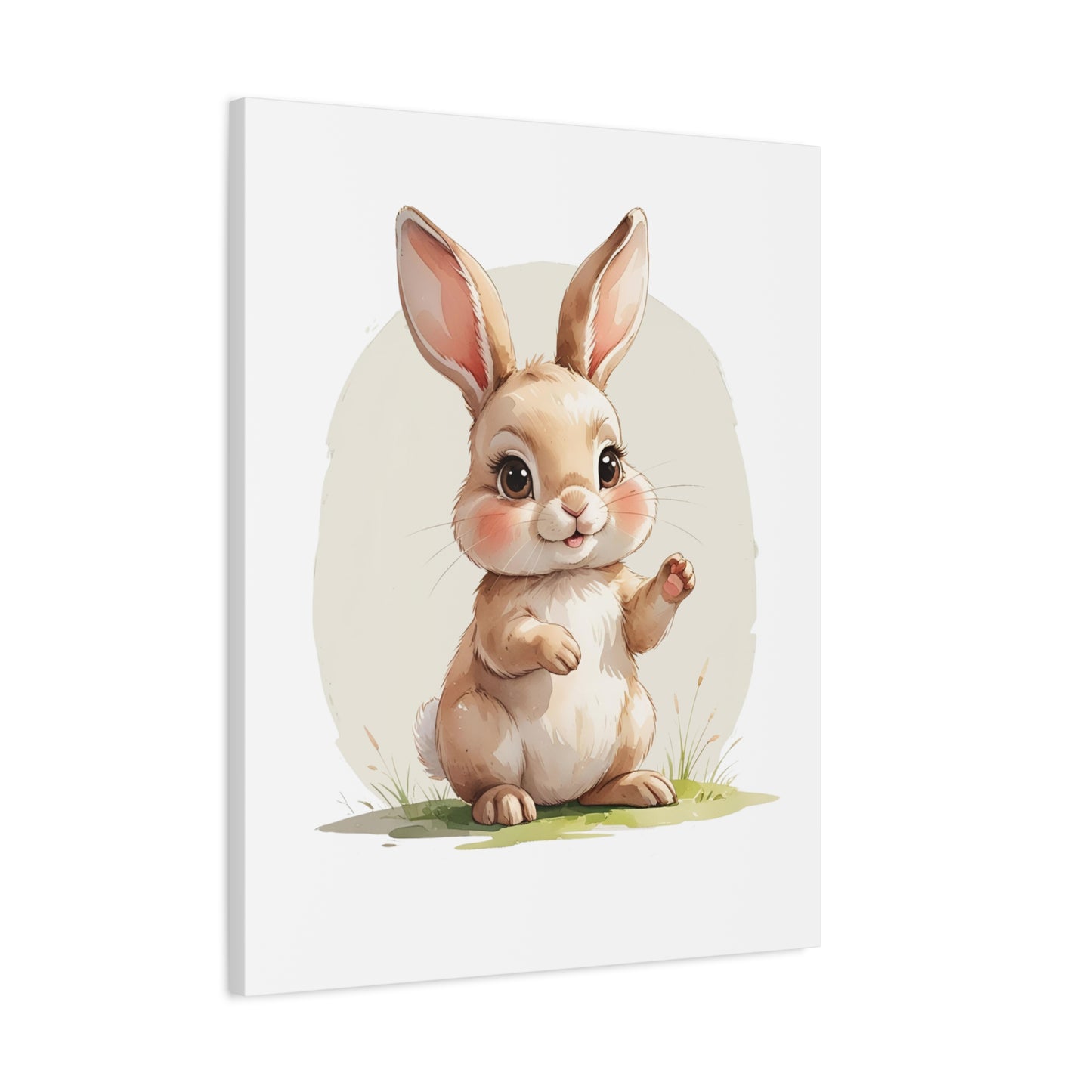 Charming Bunny Canvas Wall Art, Cute Rabbit Home Decor, Nursery Decor, Kids Room Artwork, Easter Decoration, Animal Print - free shipping
