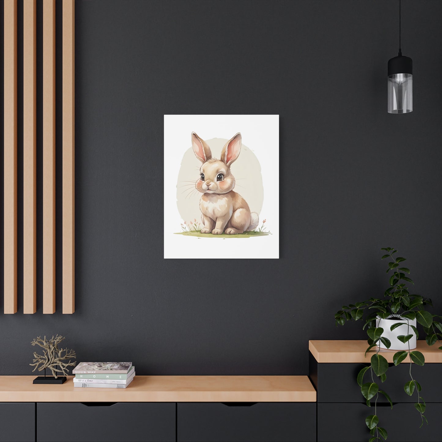 Cute Bunny Canvas Art Print, Nursery Decor, Child's Room Artwork, Animal Wall Art, Easter Decoration, Gift Idea - Free Shipping