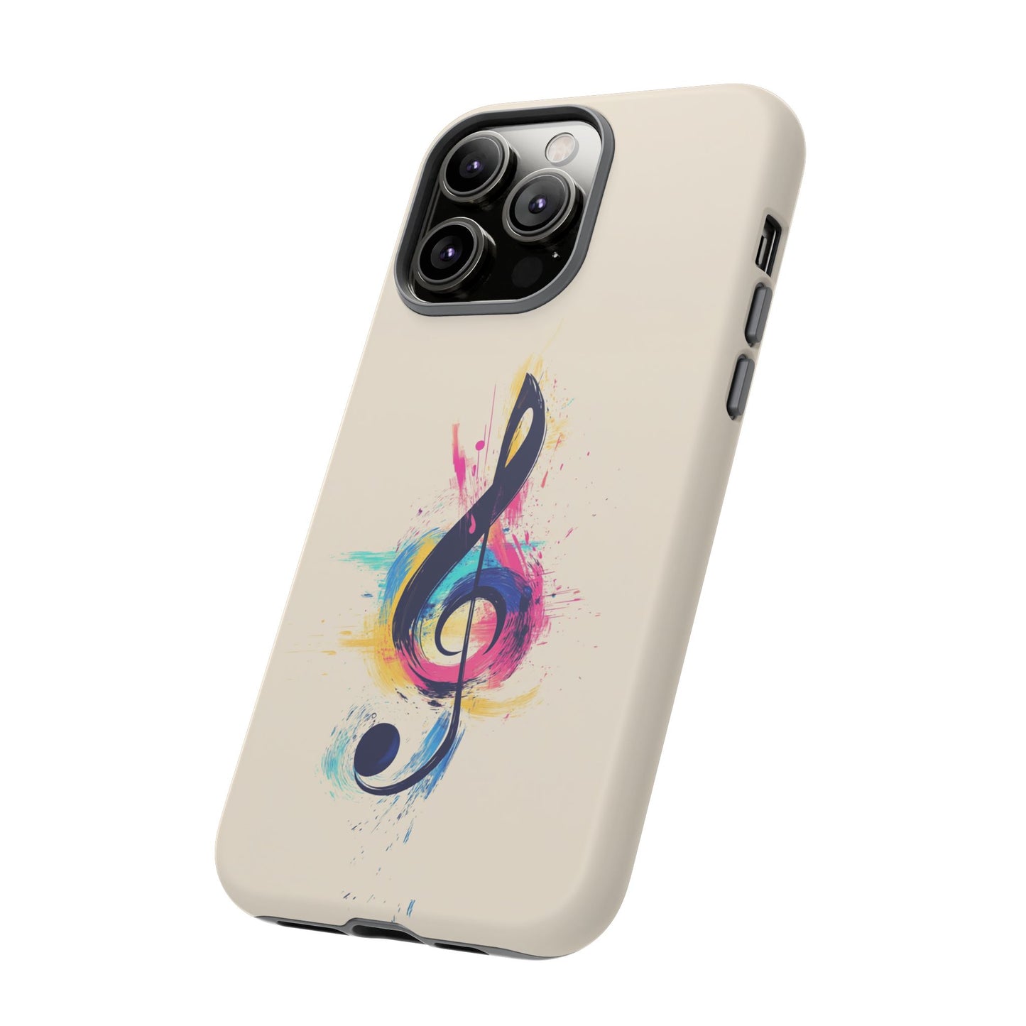 Colorful Music Theme Phone Case, Artistic Phone Cover for Music Lovers, Unique Gift for Musicians, Vibrant Smartphone Case, Eclectic Style