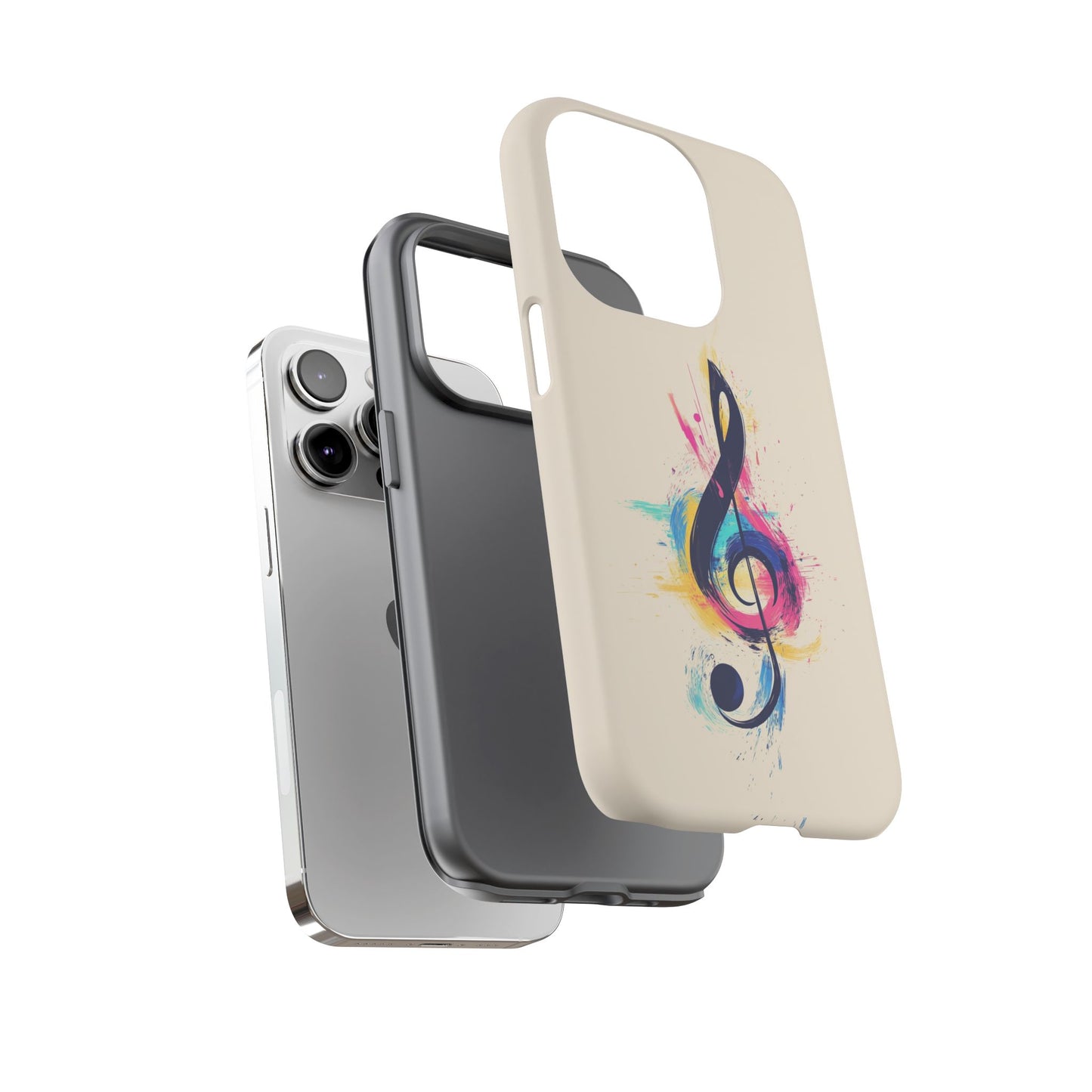 Colorful Music Theme Phone Case, Artistic Phone Cover for Music Lovers, Unique Gift for Musicians, Vibrant Smartphone Case, Eclectic Style