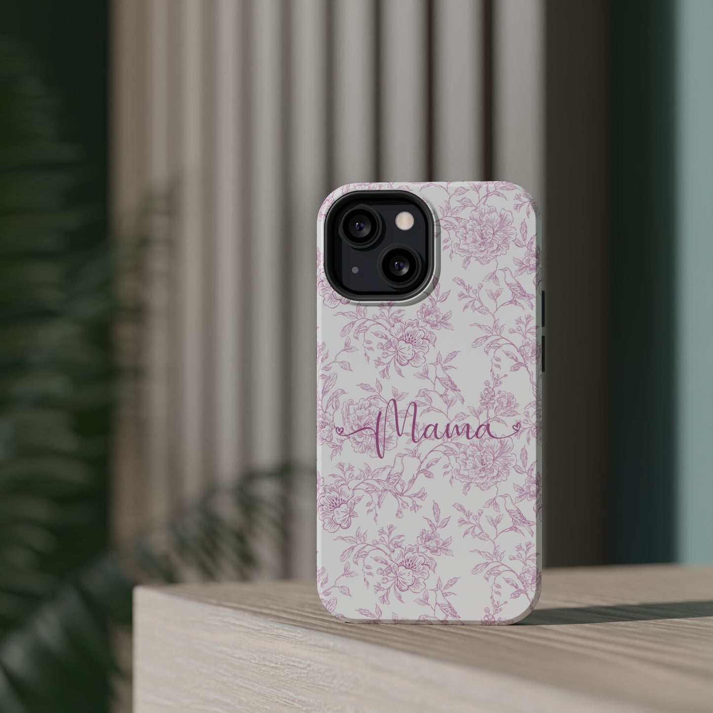 Chic Floral Magnetic Phone Case for Moms, Personalized Phone Cover, Stylish Tough Phone Case, Mother's Day Gift, Custom Phone Case