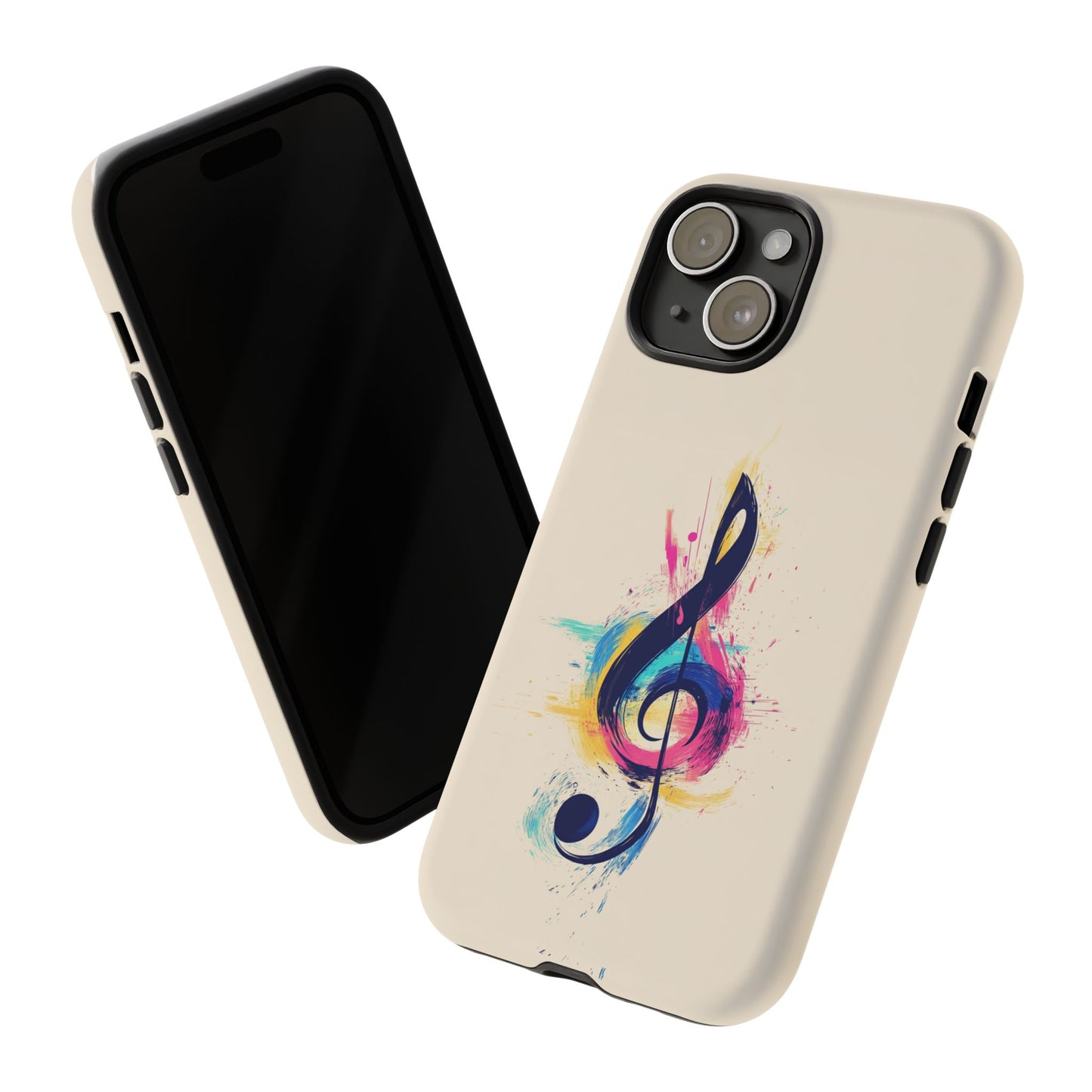 Colorful Music Theme Phone Case, Artistic Phone Cover for Music Lovers, Unique Gift for Musicians, Vibrant Smartphone Case, Eclectic Style